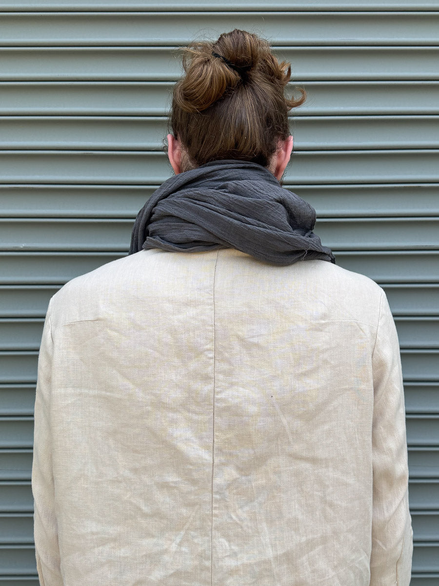 SS24 || SINGLE WIDTH GAUZE SCARF || GREY