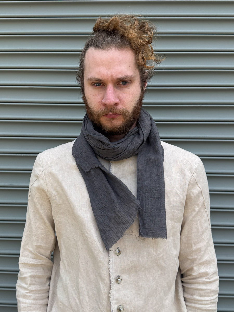 SS24 || SINGLE WIDTH GAUZE SCARF || GREY