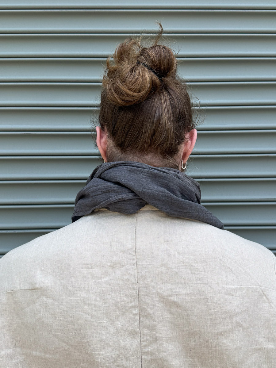 SS24 || SINGLE WIDTH GAUZE SCARF || GREY