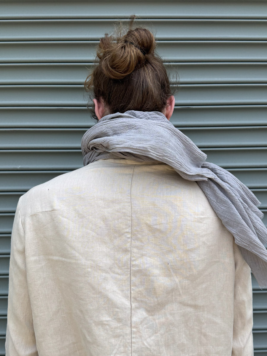 SS24 || SINGLE WIDTH GAUZE SCARF || LIGHT GREY