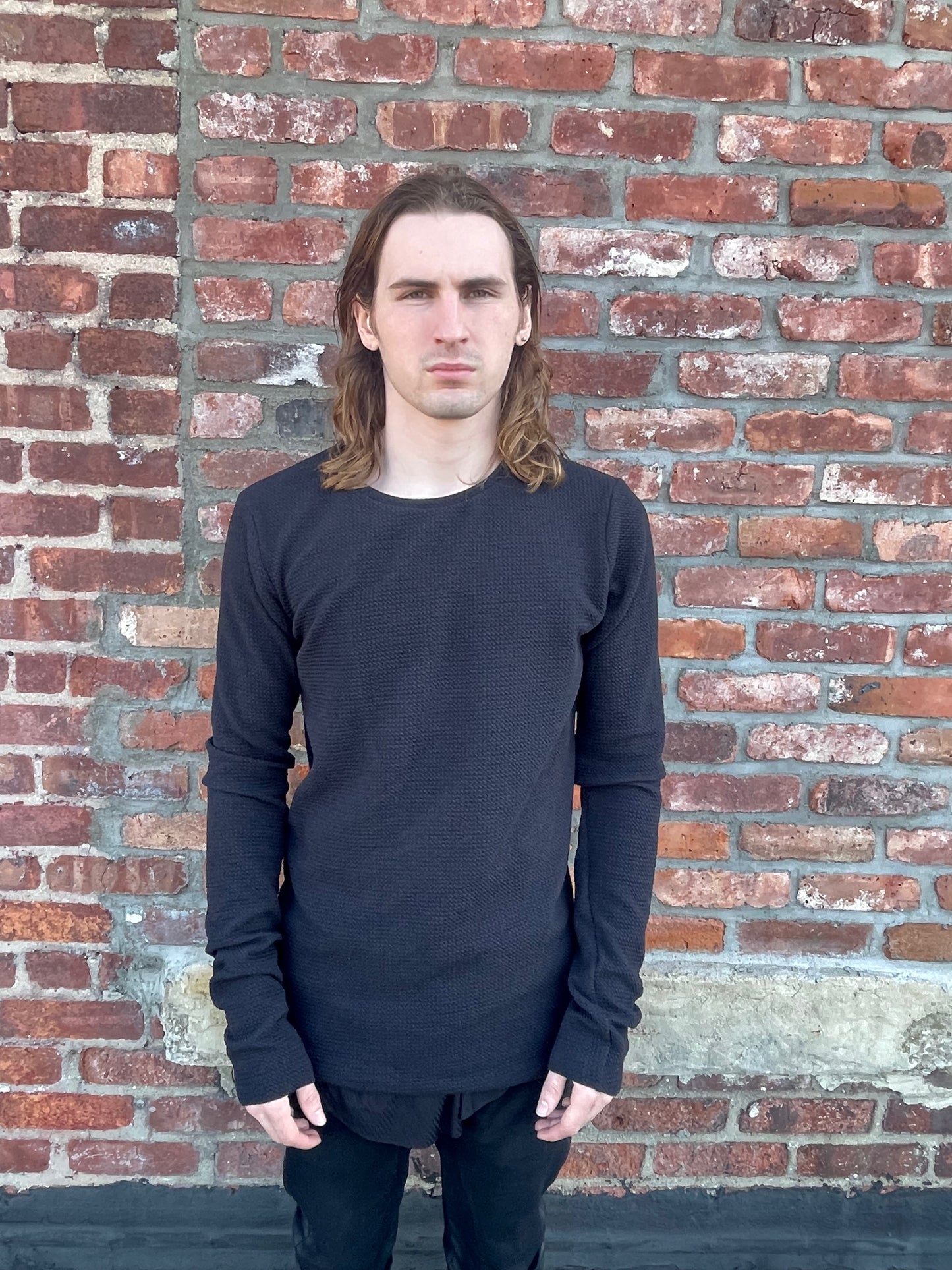 ZBT FW || PRIMORDIAL LS TOP || BLACK HEAVY WAFFLE