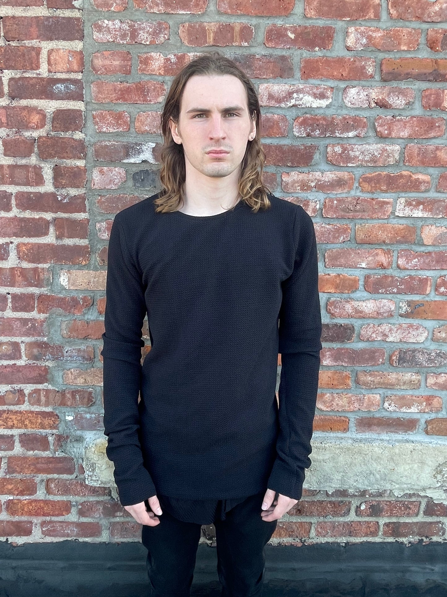 ZBT FW || PRIMORDIAL LS TOP || BLACK HEAVY WAFFLE