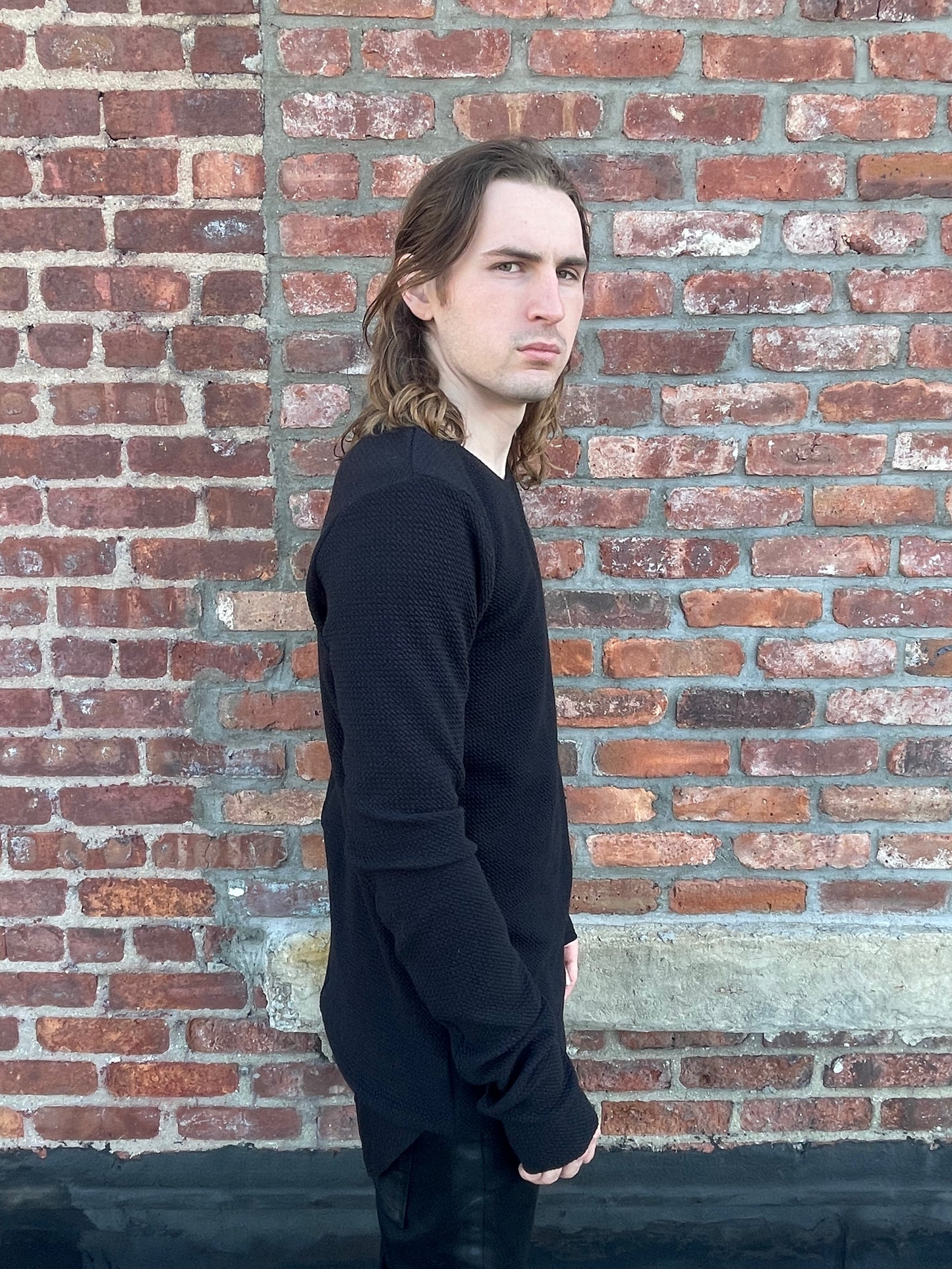 ZBT FW || PRIMORDIAL LS TOP || BLACK HEAVY WAFFLE