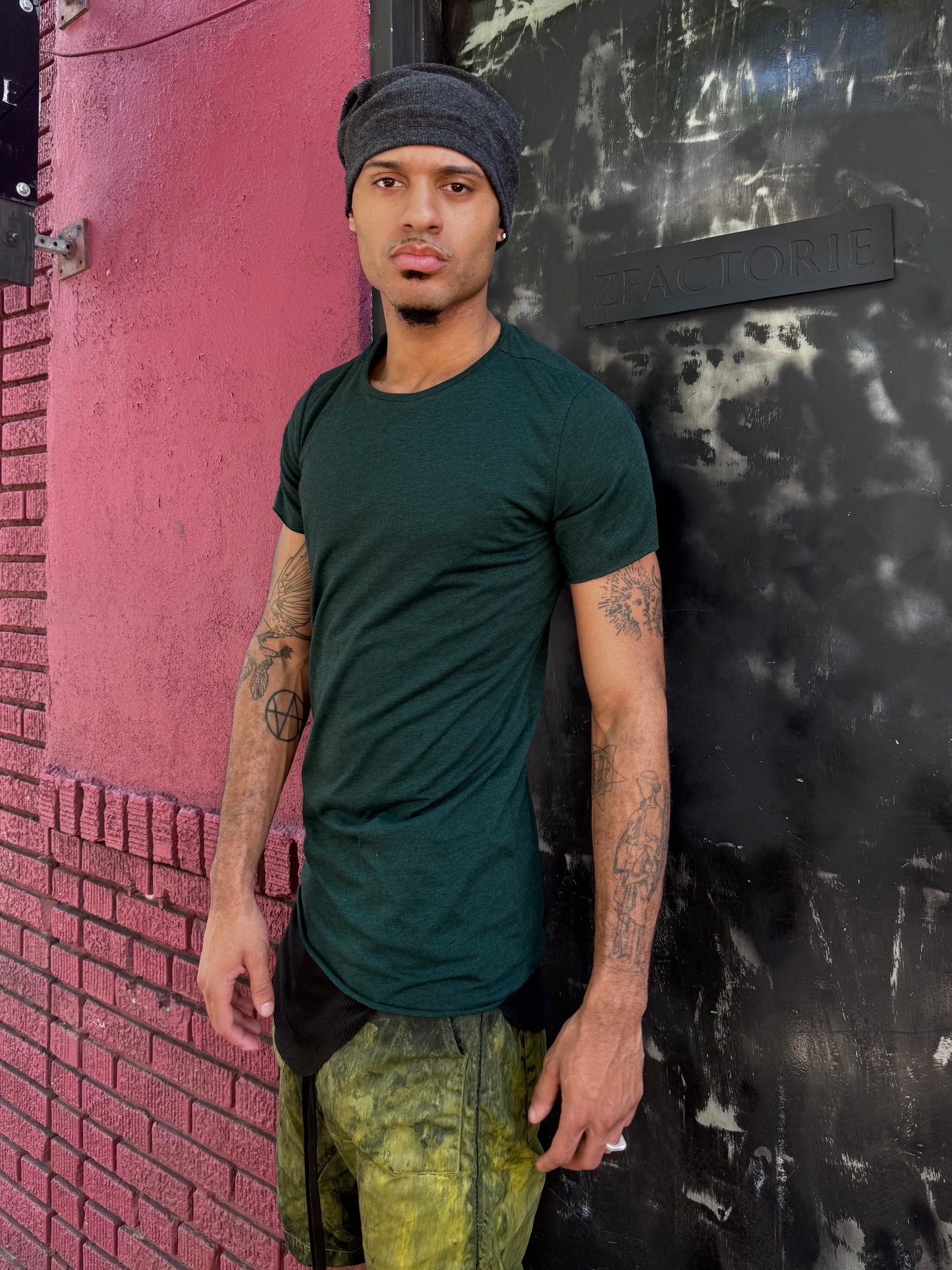 ZBT JAMAICA || SHORT SLEEVE FAULTED SHOULDER || EMERALD GREEN
