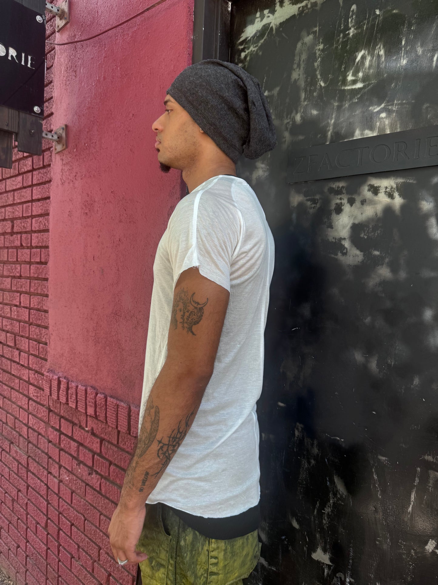 ZBT JAMAICA || RAGLAN SHORT SLEEVE ||WHITE SEMI SHEER