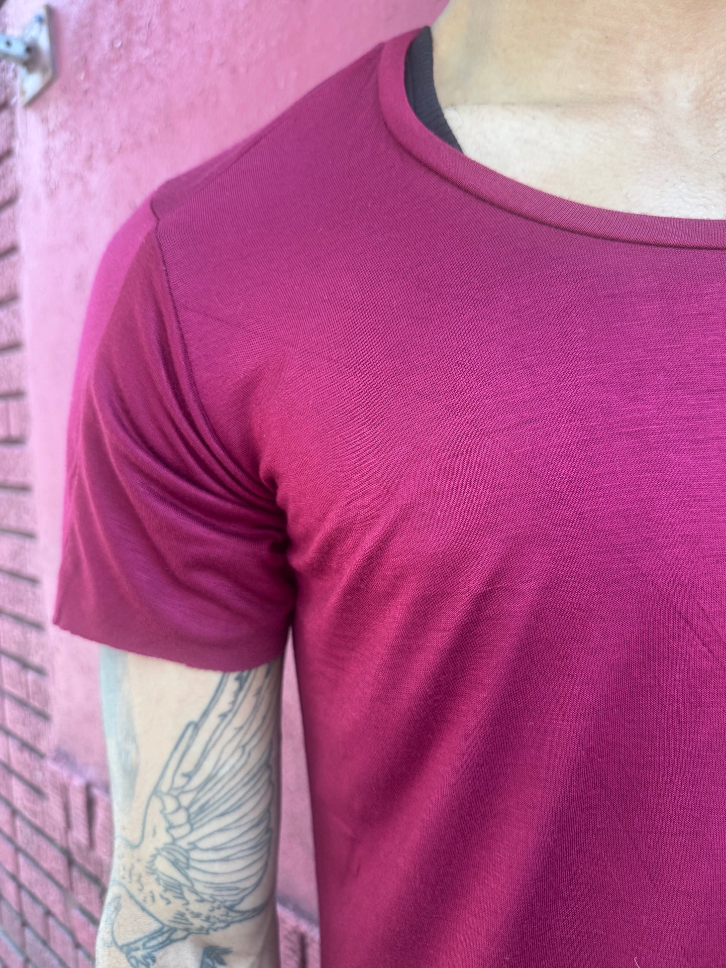 ZBT- JAMAICA || ECHADH SEAM SHORT SLEEVE TOP || RED