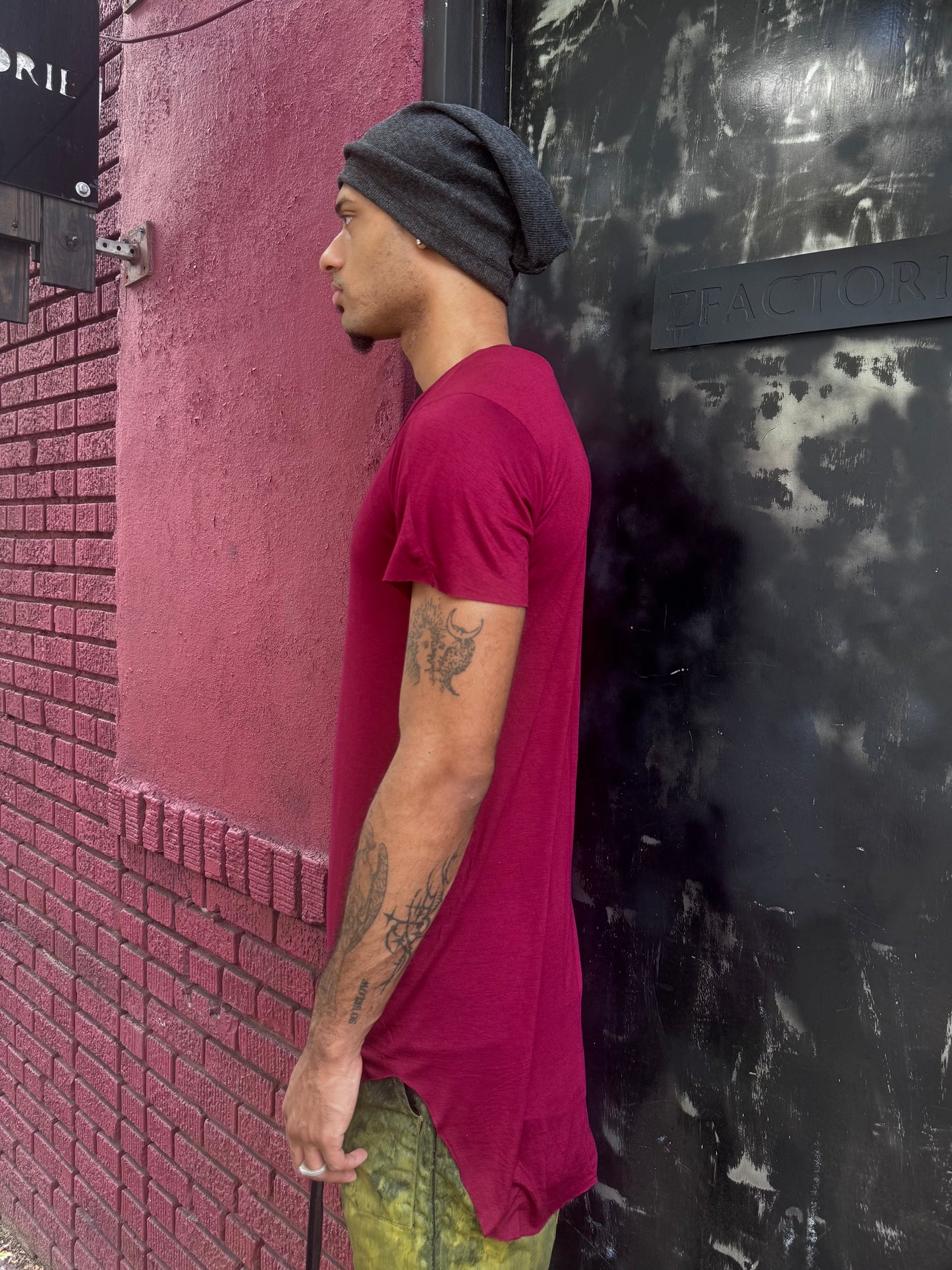 ZBT- JAMAICA || ECHADH SEAM SHORT SLEEVE TOP || RED