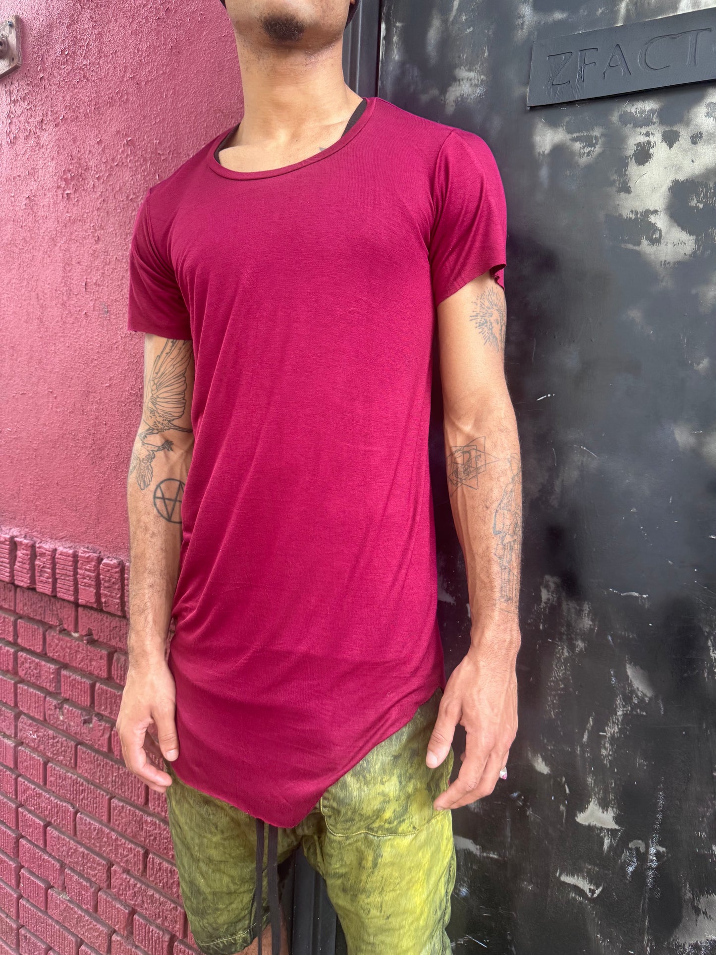 ZBT- JAMAICA || ECHADH SEAM SHORT SLEEVE TOP || RED