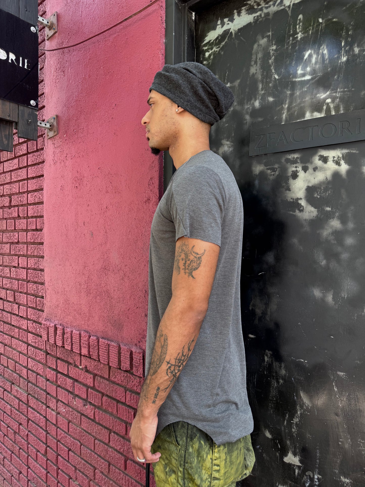 ZBT- JAMAICA || ECHADH SEAM SHORT SLEEVE TOP || GREY