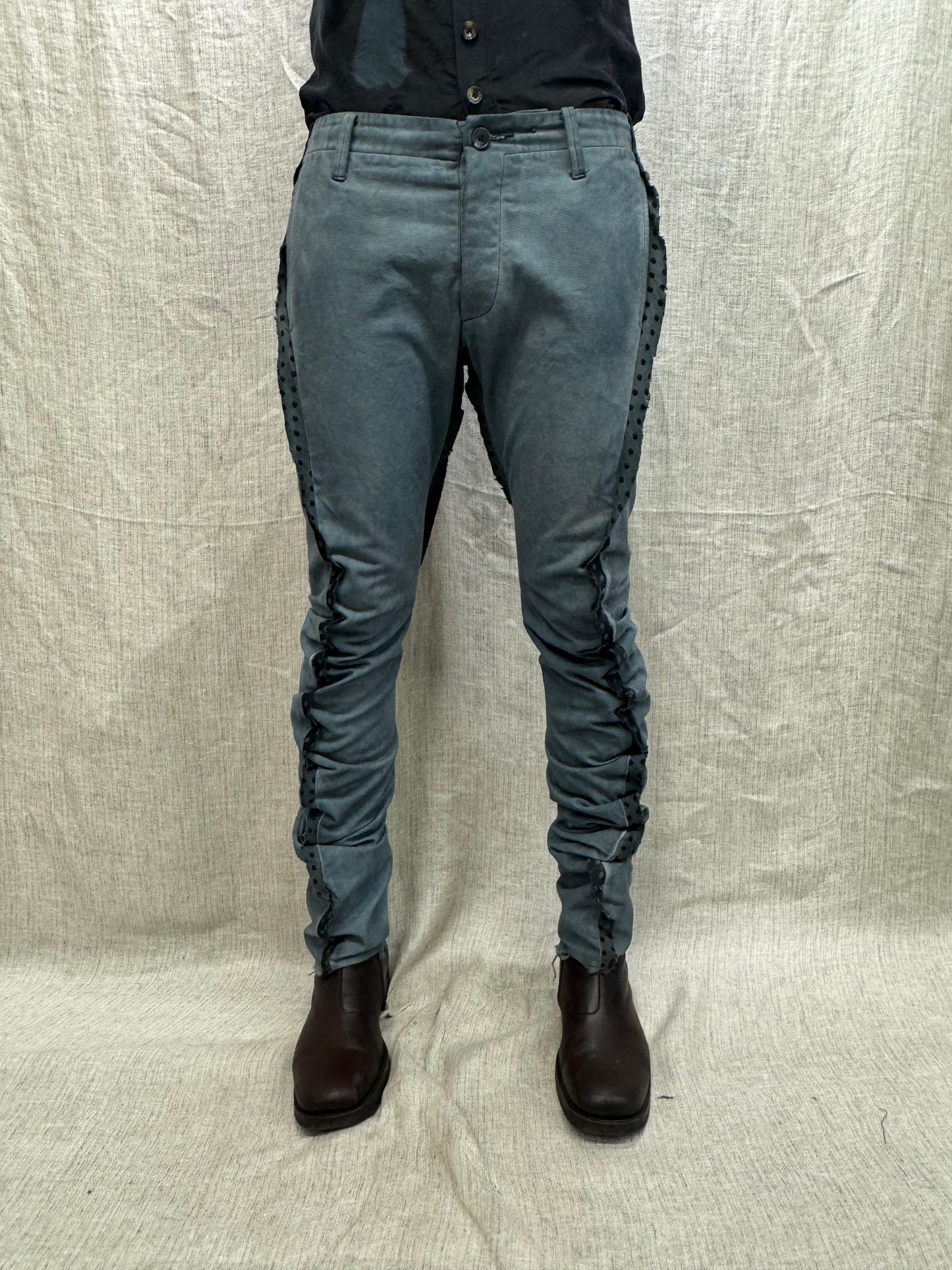 FW24 || SILK SEAMED DNA PANTS || OD GREY
