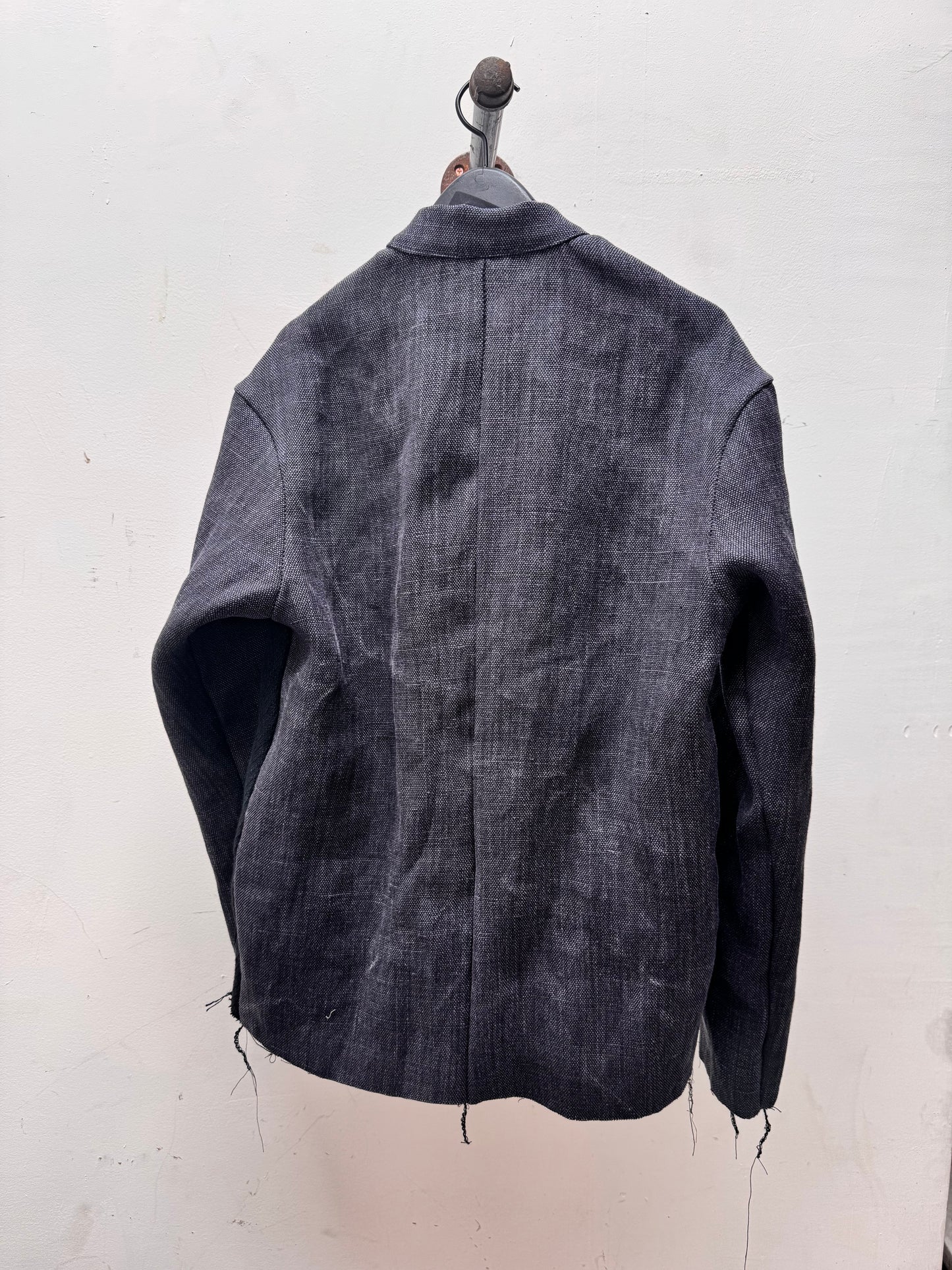 FW25 || FAULTED SHOULDER WORK SHIRT|| 100% LINEN || CARBON + BLACK