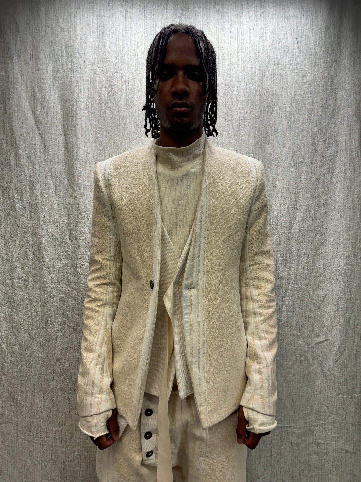 FW24 || SHAWL COLLAR VESTED BLAZER || MARL