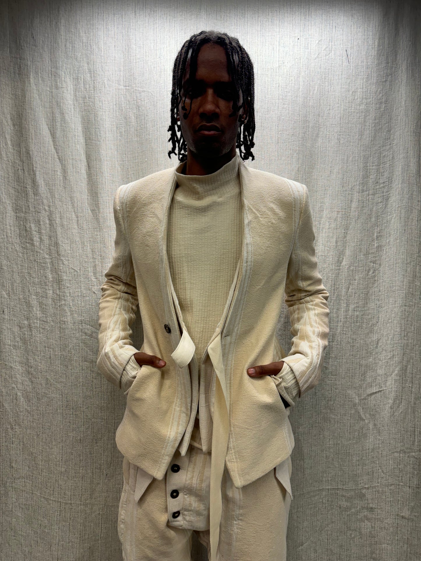 FW24 || SHAWL COLLAR VESTED BLAZER || MARL