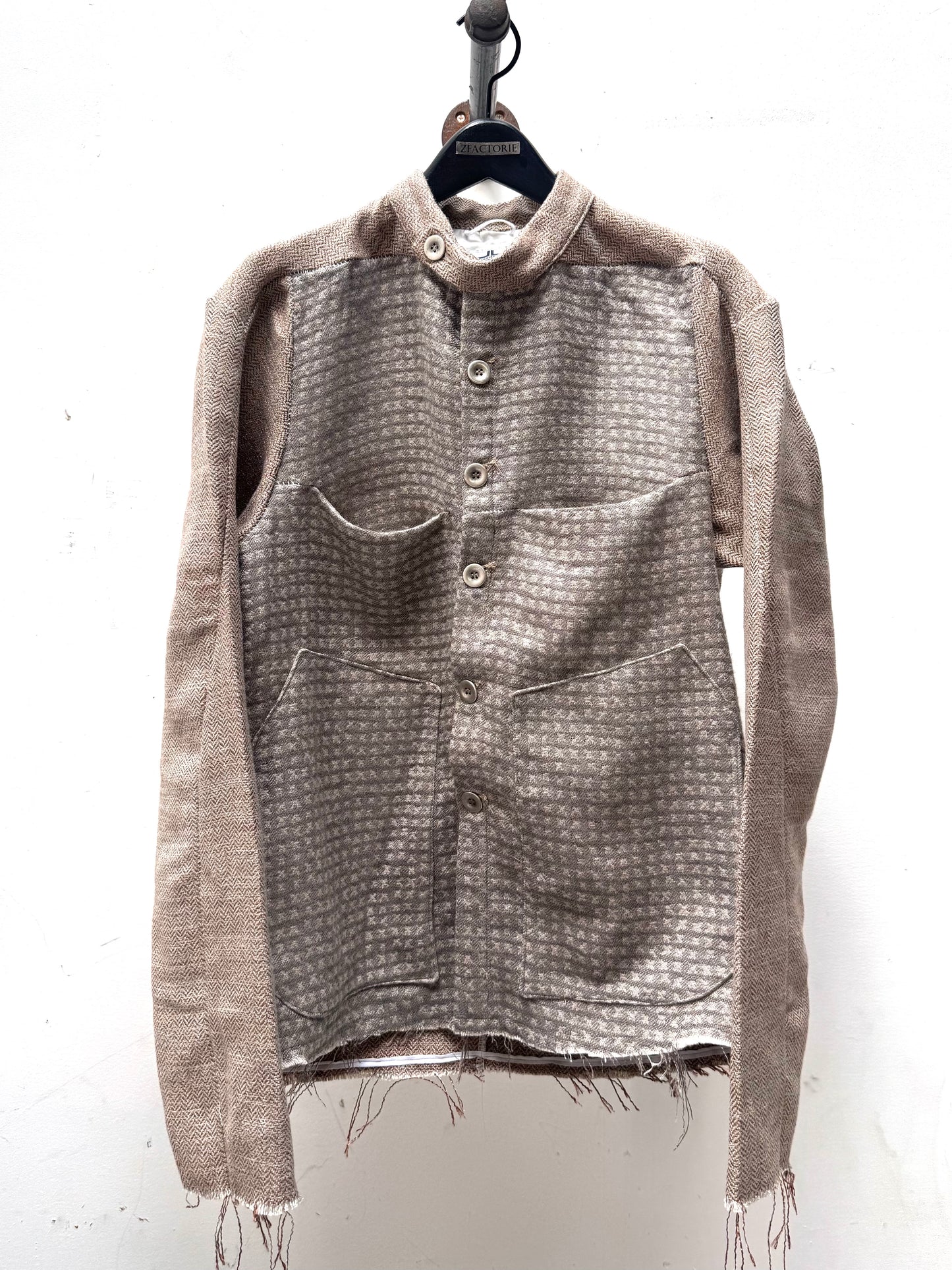 FW25 || FAULTED SHOULDER WORK SHIRT|| COTTON LINEN || ECRU