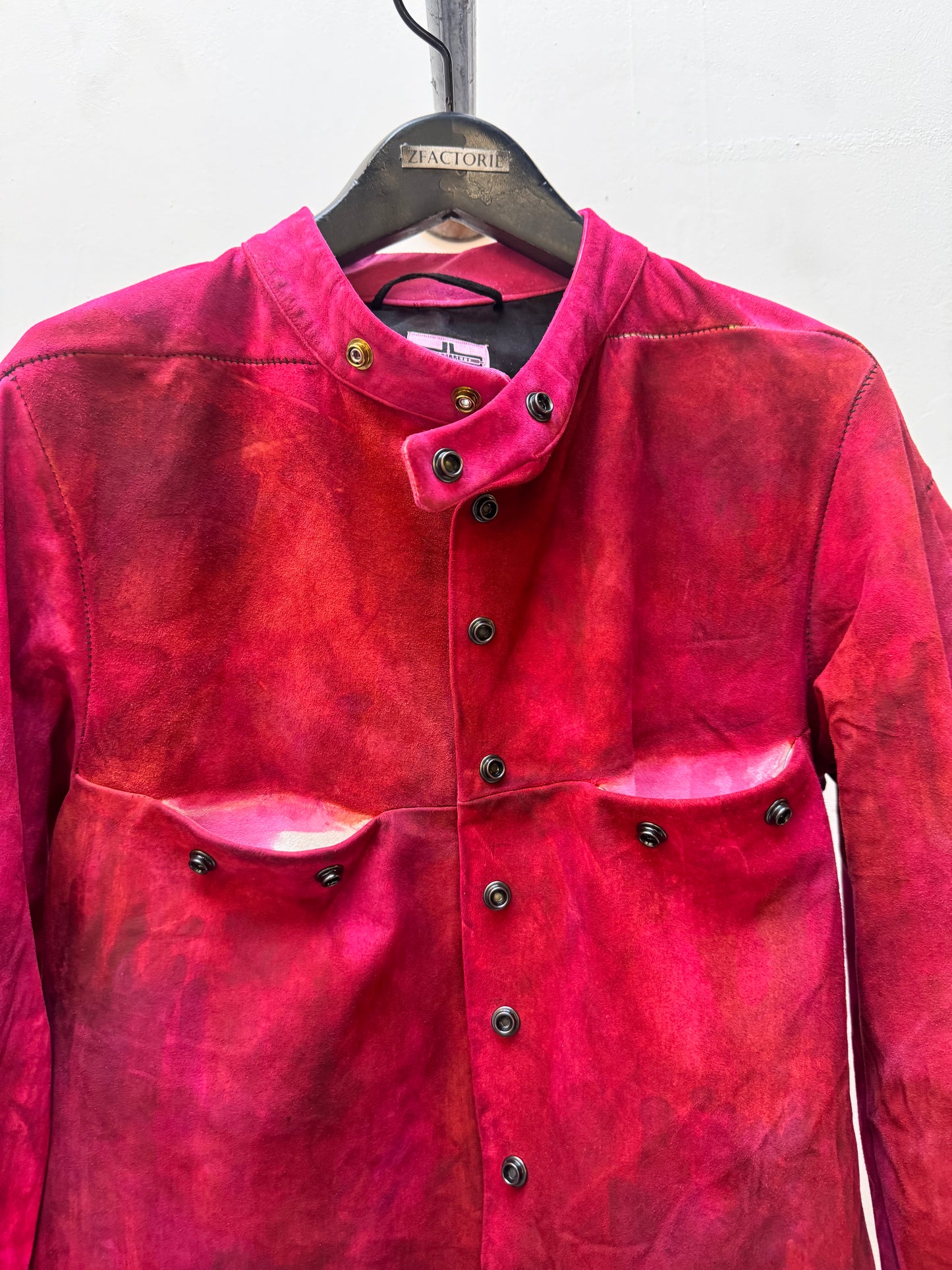 FW25 || FAULTED SHOULDER 2.0 LEATHER SHIRT|| 100% KANGAROO || ROMANTIC RED