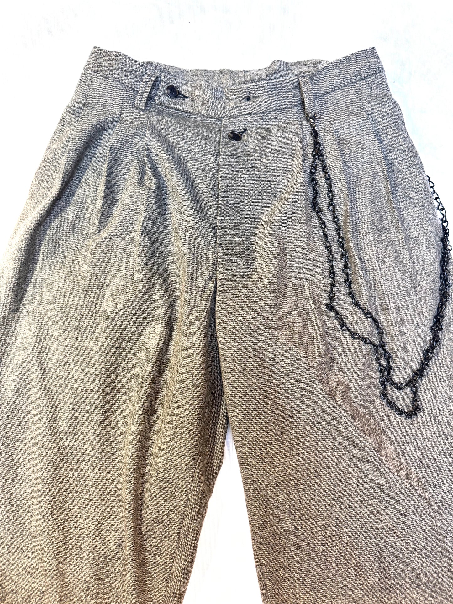 FW25 || TAILORED CROPPED PANTHEON PANTS|| 100% WOOL -SPECKLED SAND