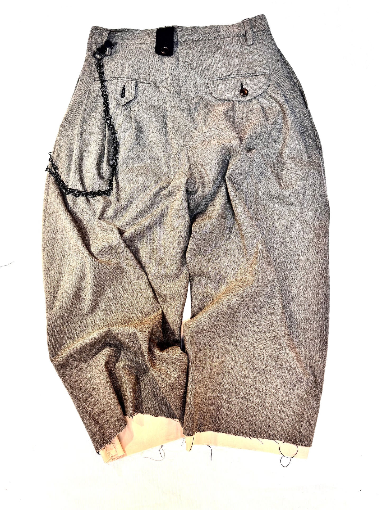 FW25 || TAILORED CROPPED PANTHEON PANTS|| 100% WOOL -SPECKLED SAND