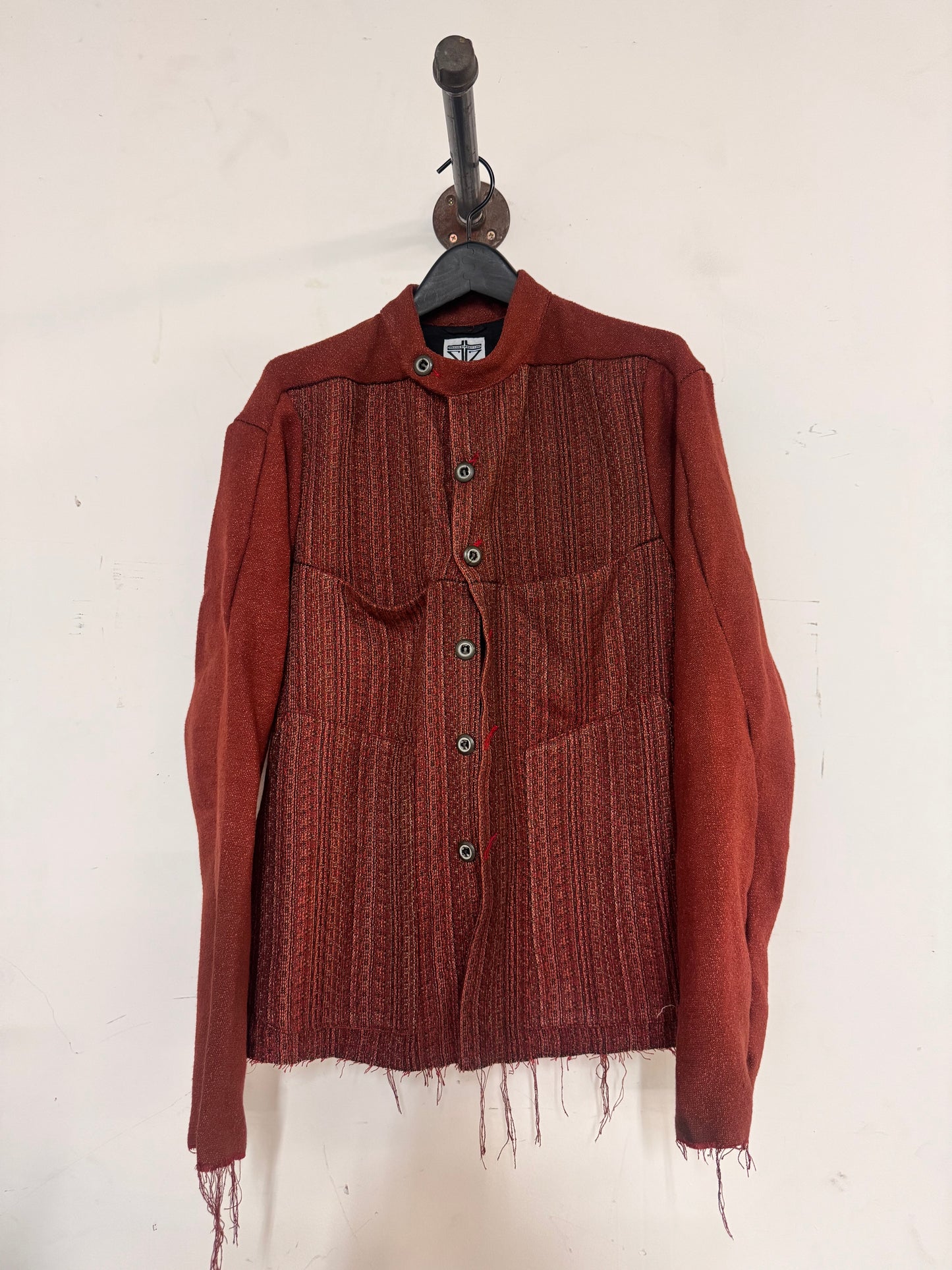 FW25 || FAULTED SHOULDER WORK SHIRT|| COTTON LINEN || RED