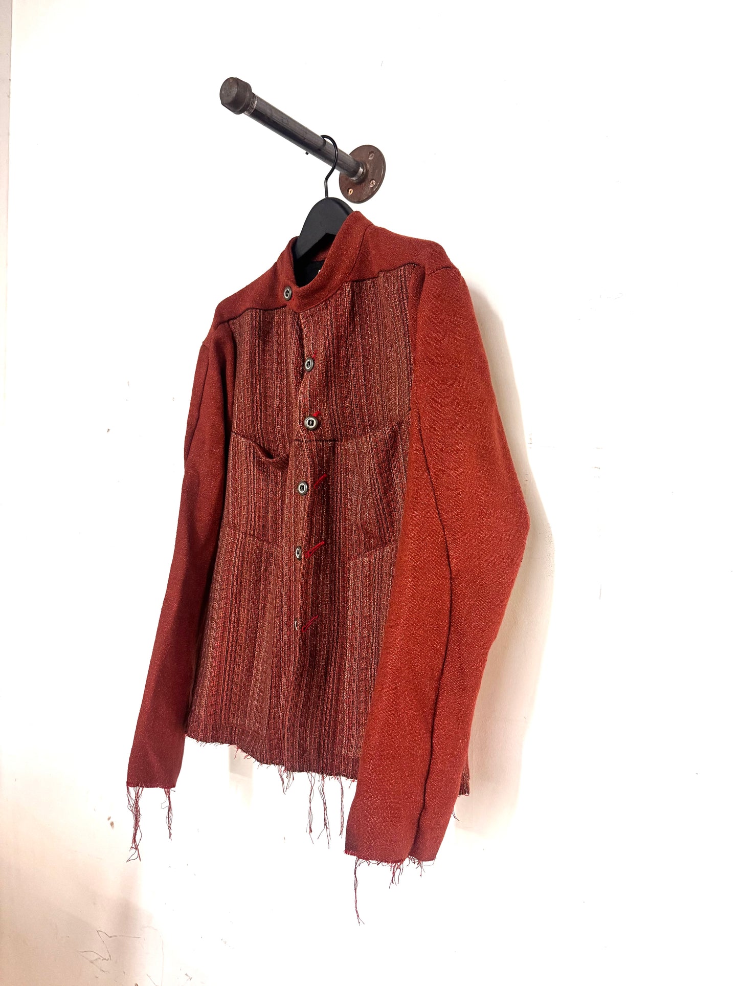 FW25 || FAULTED SHOULDER WORK SHIRT|| COTTON LINEN || RED