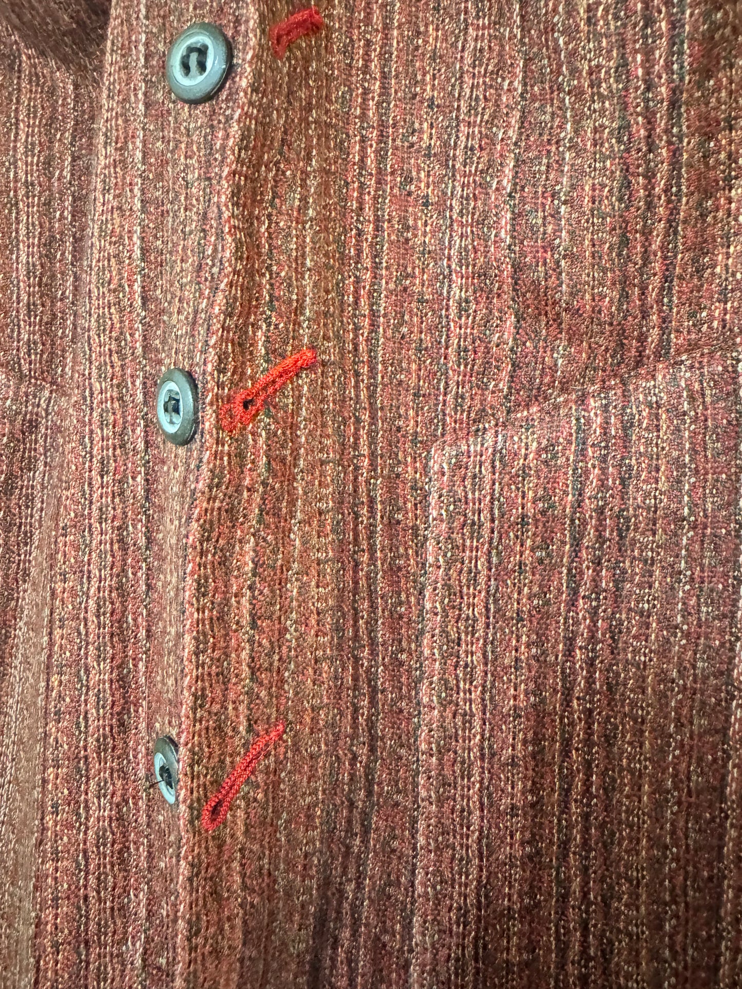 FW25 || FAULTED SHOULDER WORK SHIRT|| COTTON LINEN || RED