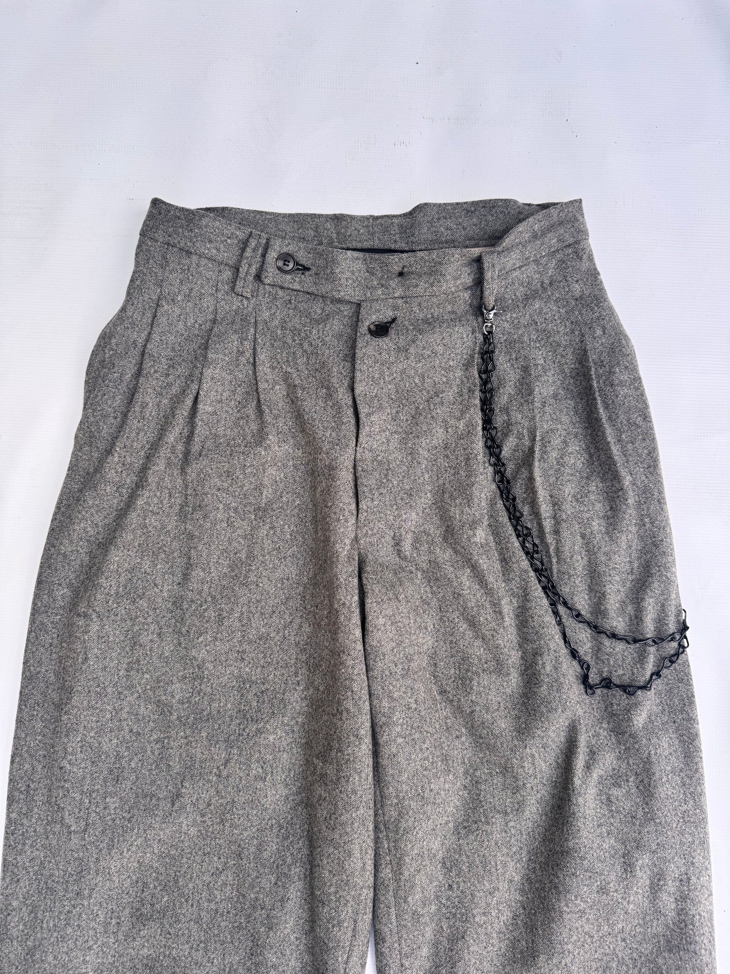 FW25 || TAILORED CROPPED PANTHEON PANTS|| 100% WOOL -SPECKLED SAND