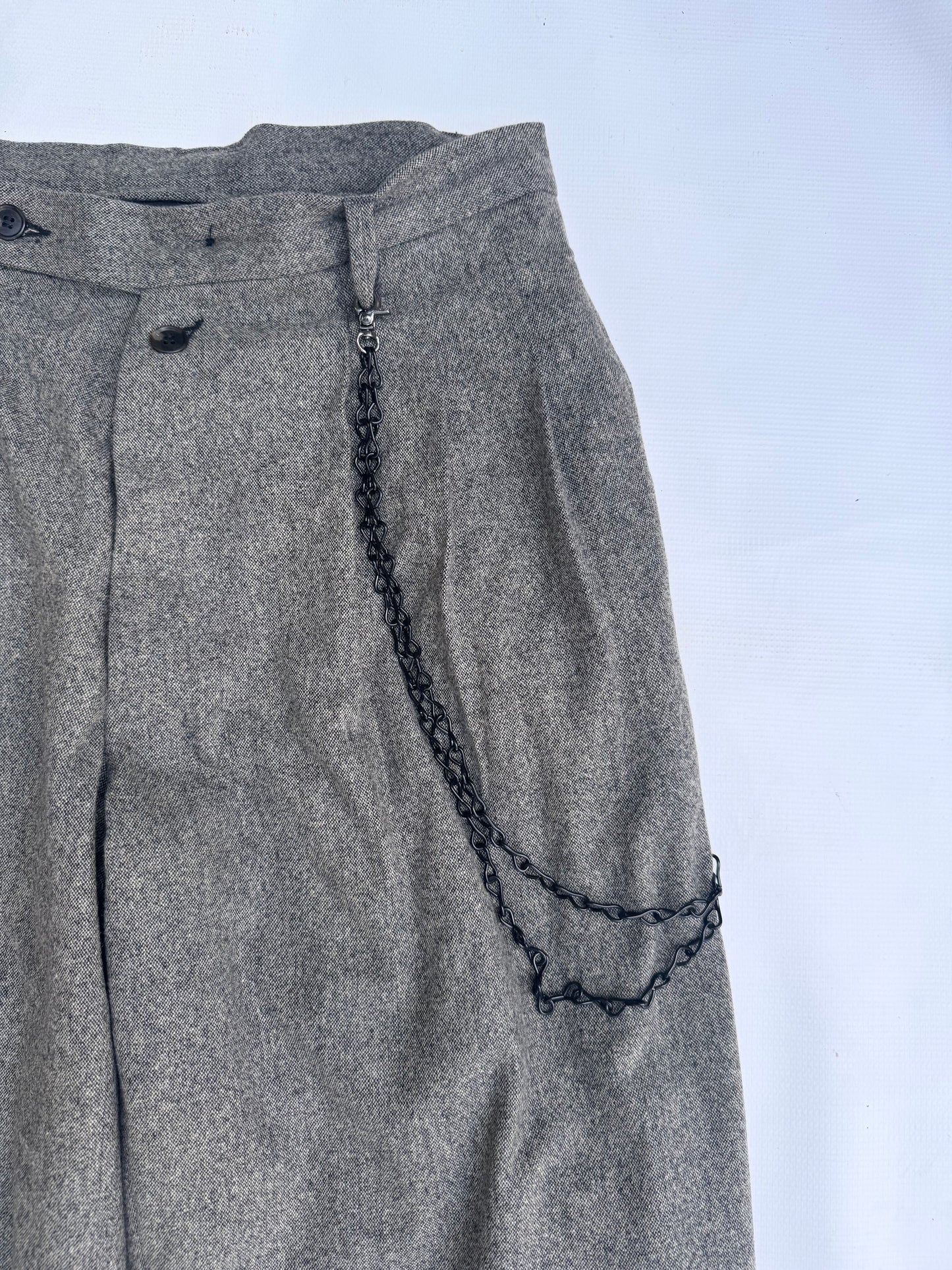 FW25 || TAILORED CROPPED PANTHEON PANTS|| 100% WOOL -SPECKLED SAND