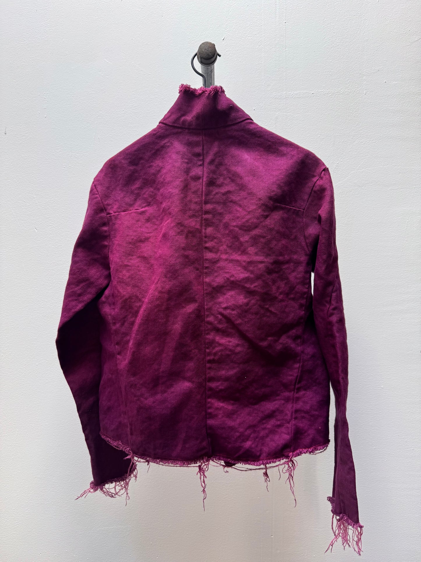 FW25 || PROTOLOGICAL ARCHETYPE SHIRT JACKET || MAROON - LINEN