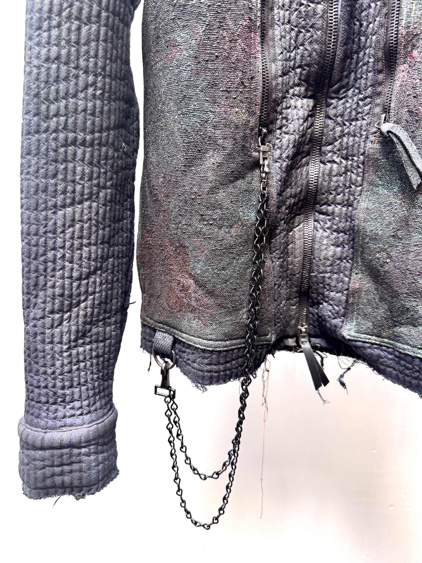 FW25 || FAULTED SHOULDER KEYCHAIN WORK JACKET|| COATED BLACK TRIPLE PLY COTTON