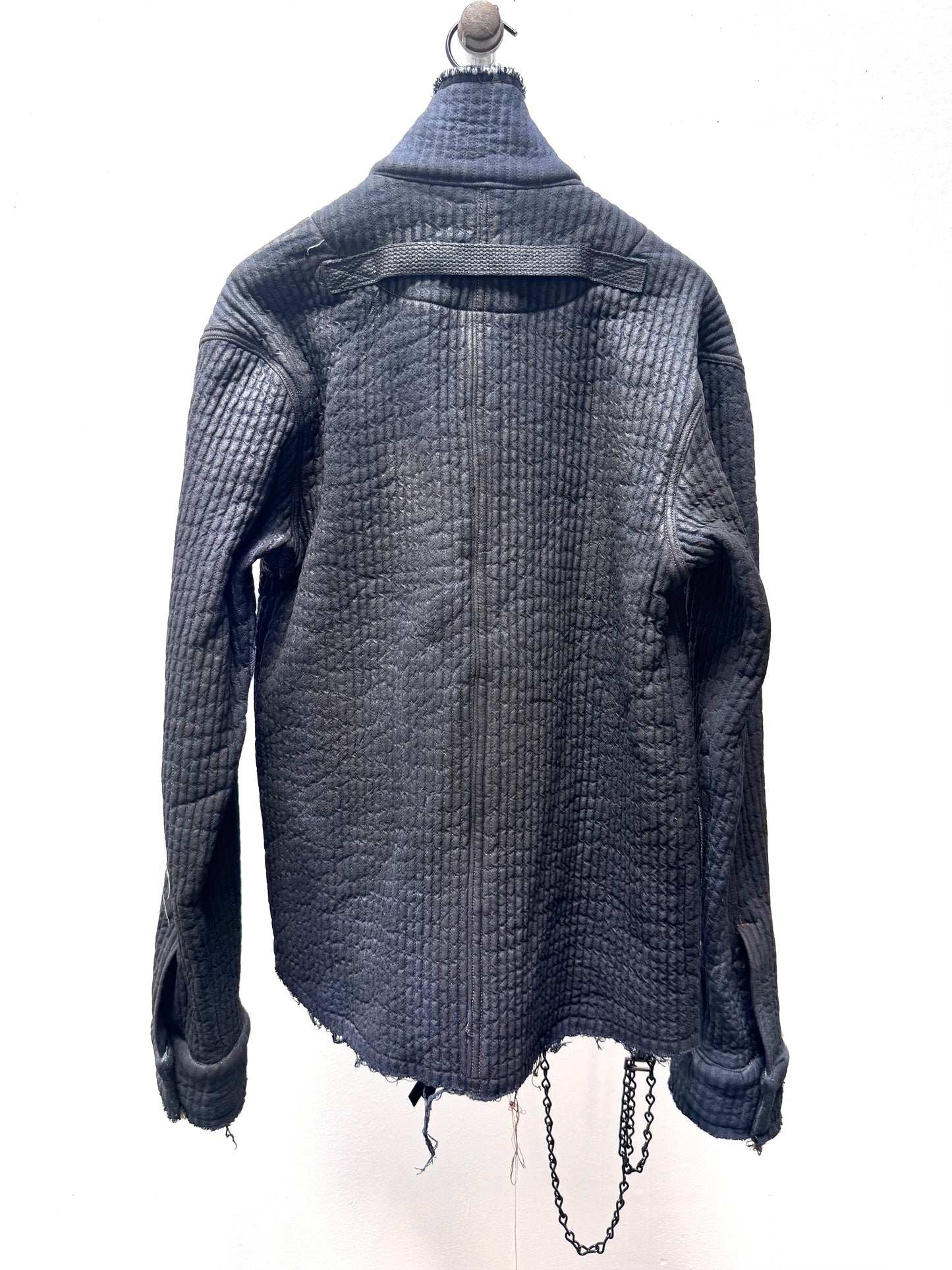 FW25 || FAULTED SHOULDER KEYCHAIN WORK JACKET|| COATED BLACK TRIPLE PLY COTTON