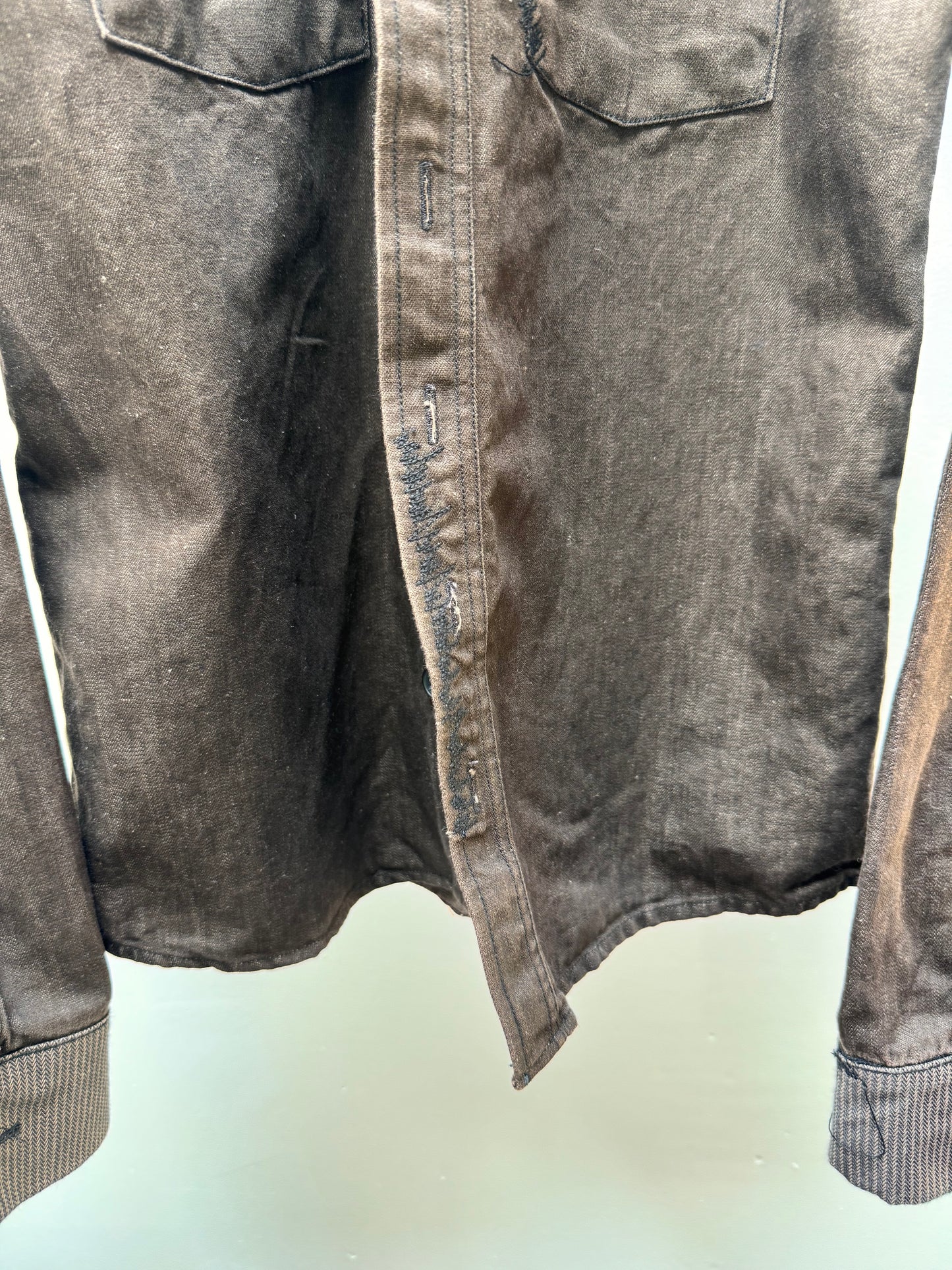 FW25 || WESTERN SHIRT || BROWN WASHED COTTON DENIM