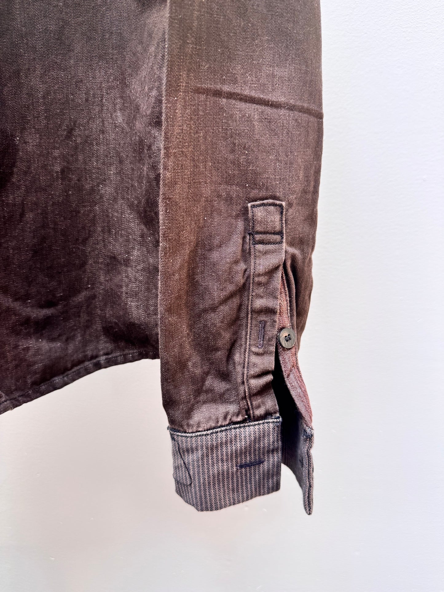 FW25 || WESTERN SHIRT || BROWN WASHED COTTON DENIM