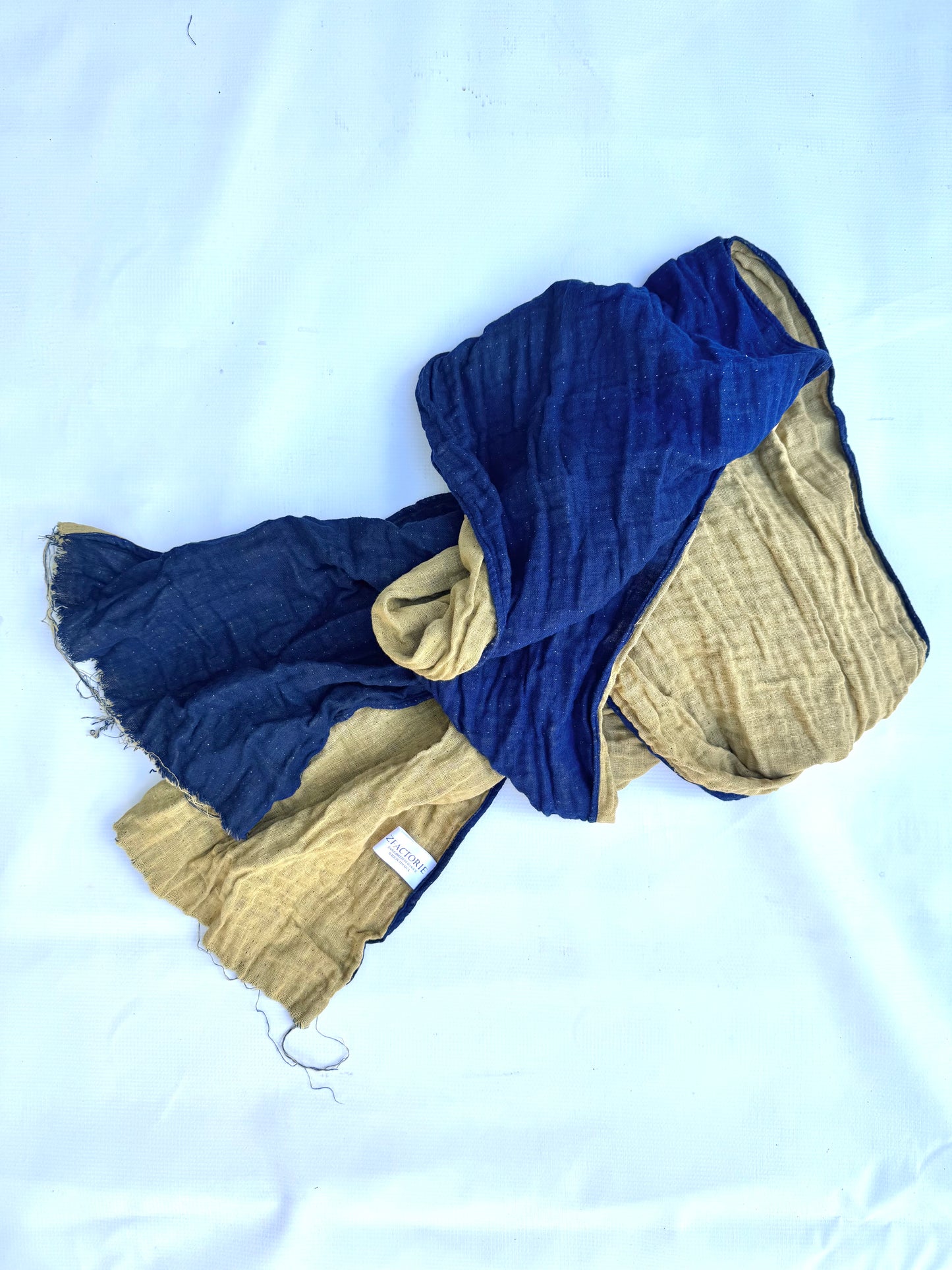 FW25 || WASHED LINEN SLIM DOUBLE PLY SCARF || BLUE