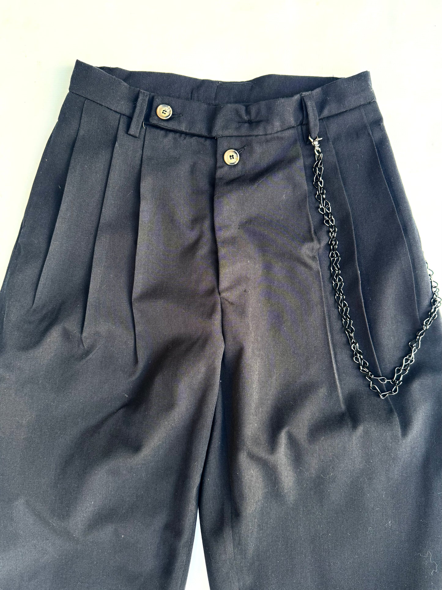 FW25 || TAILORED CROPPED PANTHEON PANTS|| 100% WOOL - BLACK