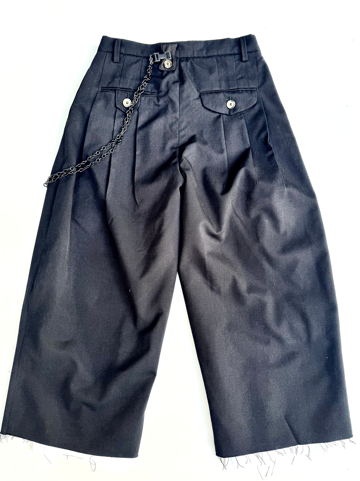 FW25 || TAILORED CROPPED PANTHEON PANTS|| 100% WOOL - BLACK
