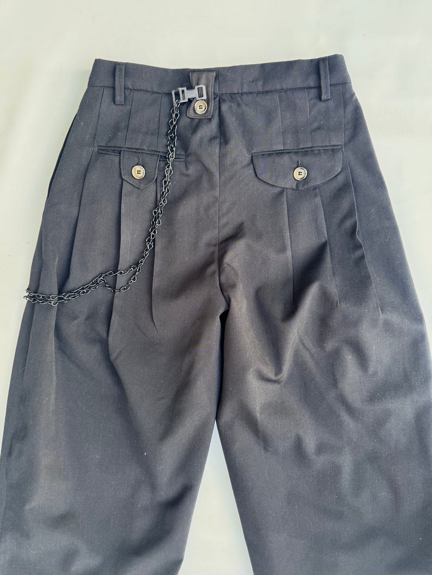 FW25 || TAILORED CROPPED PANTHEON PANTS|| 100% WOOL - BLACK