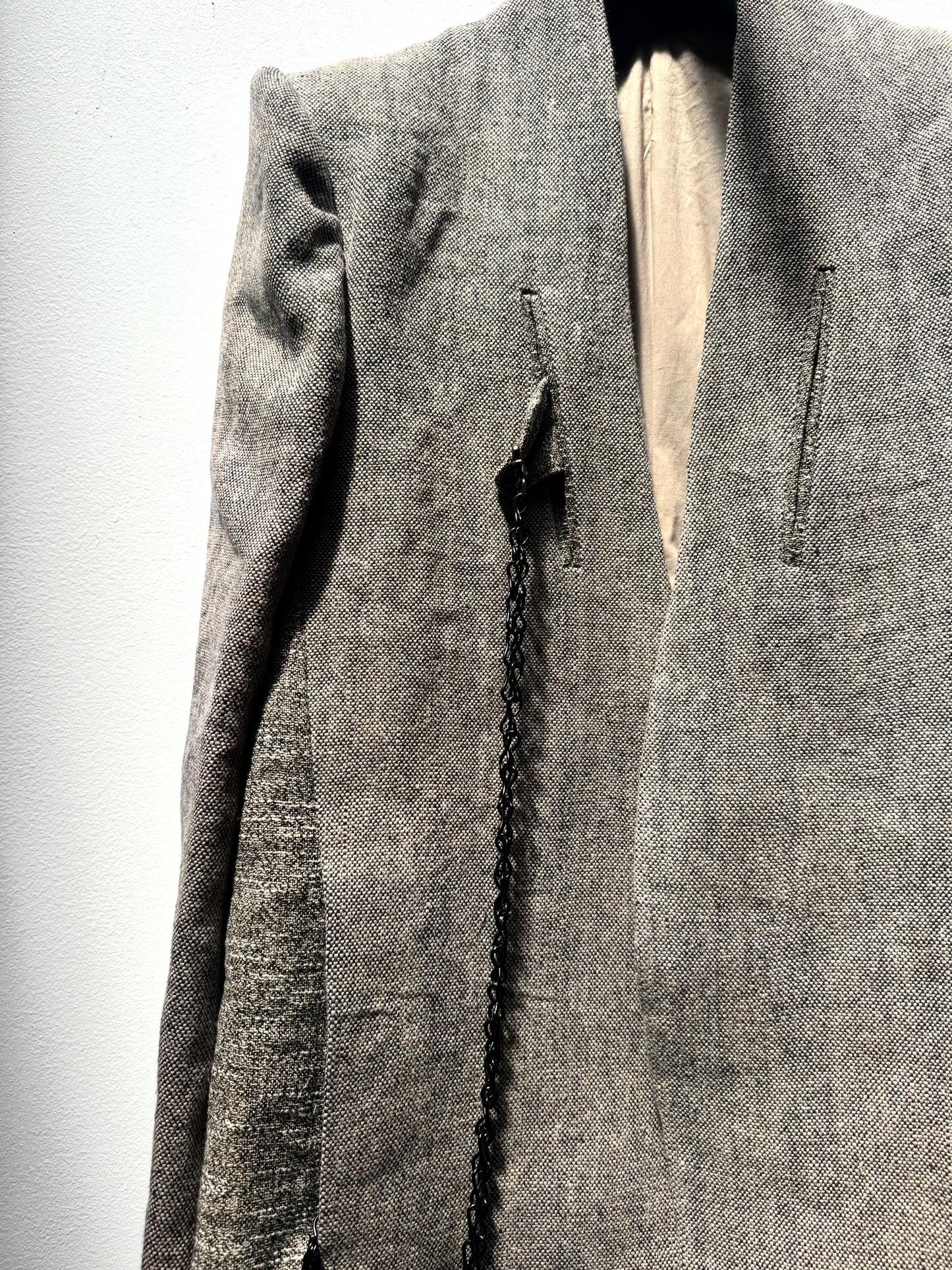 FW25 || SHAWL COLLAR ZAGODA 4 POCKET BLAZER || SPECKLED SAND LINEN