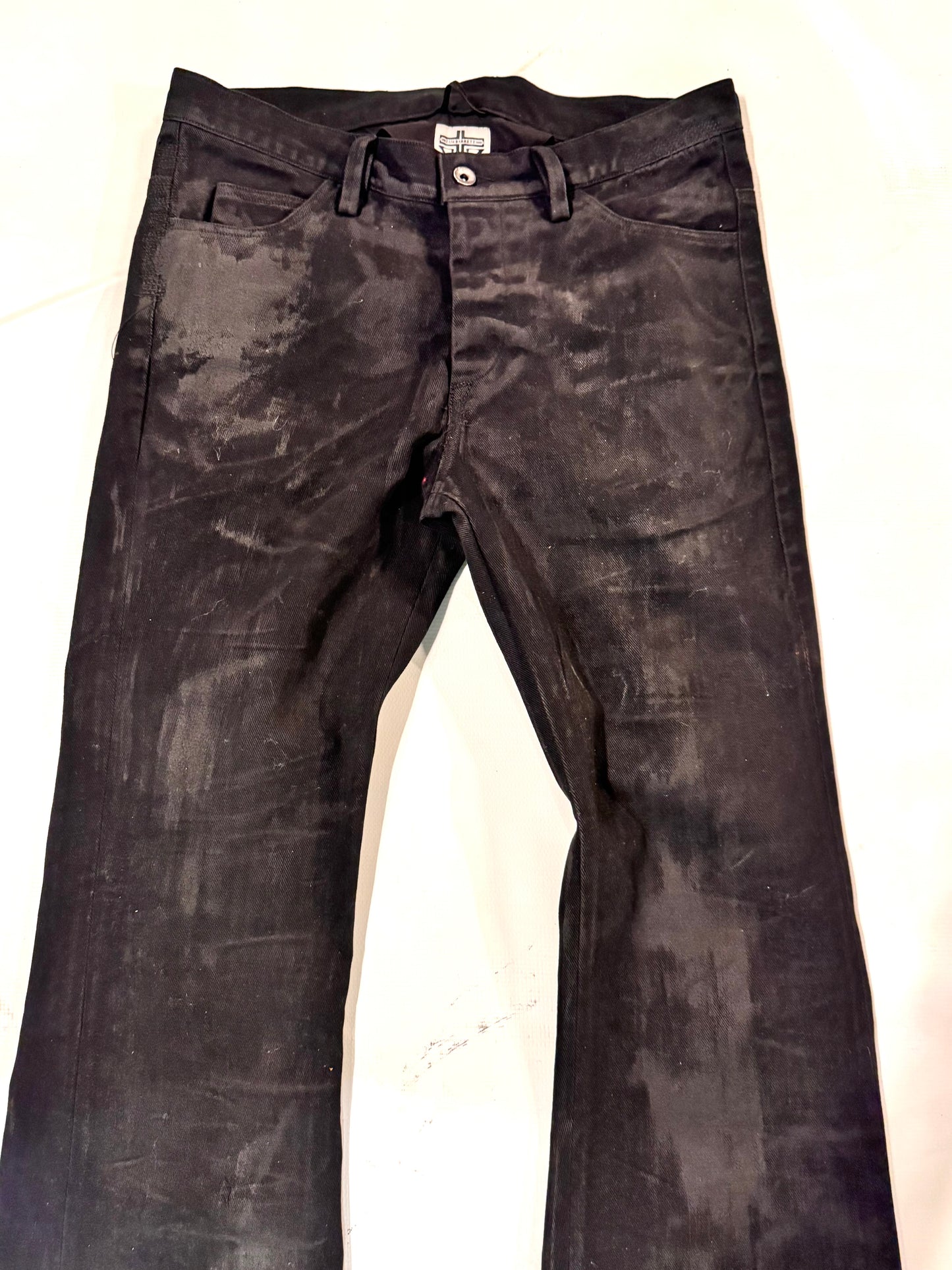 FW25 || BOOT CUT FLARED JEANS || BLACK - CHARCOAL COATED