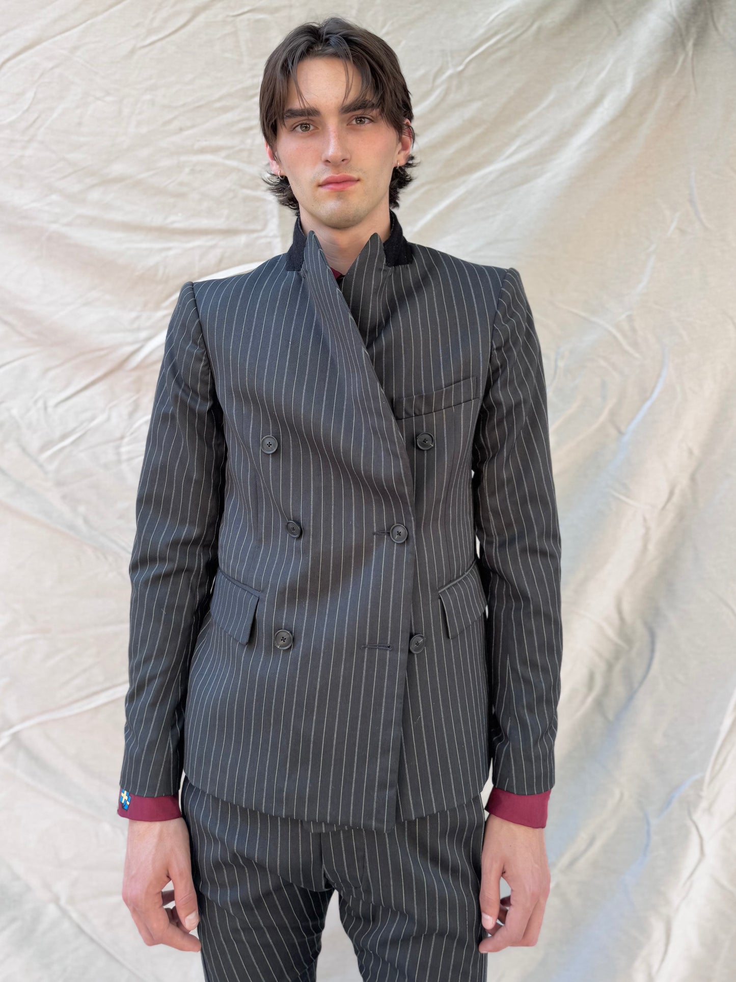 FW25 || DOUBLE BREAST PINSTRIPE BLAZER || SUIT JACKET|| WOOL