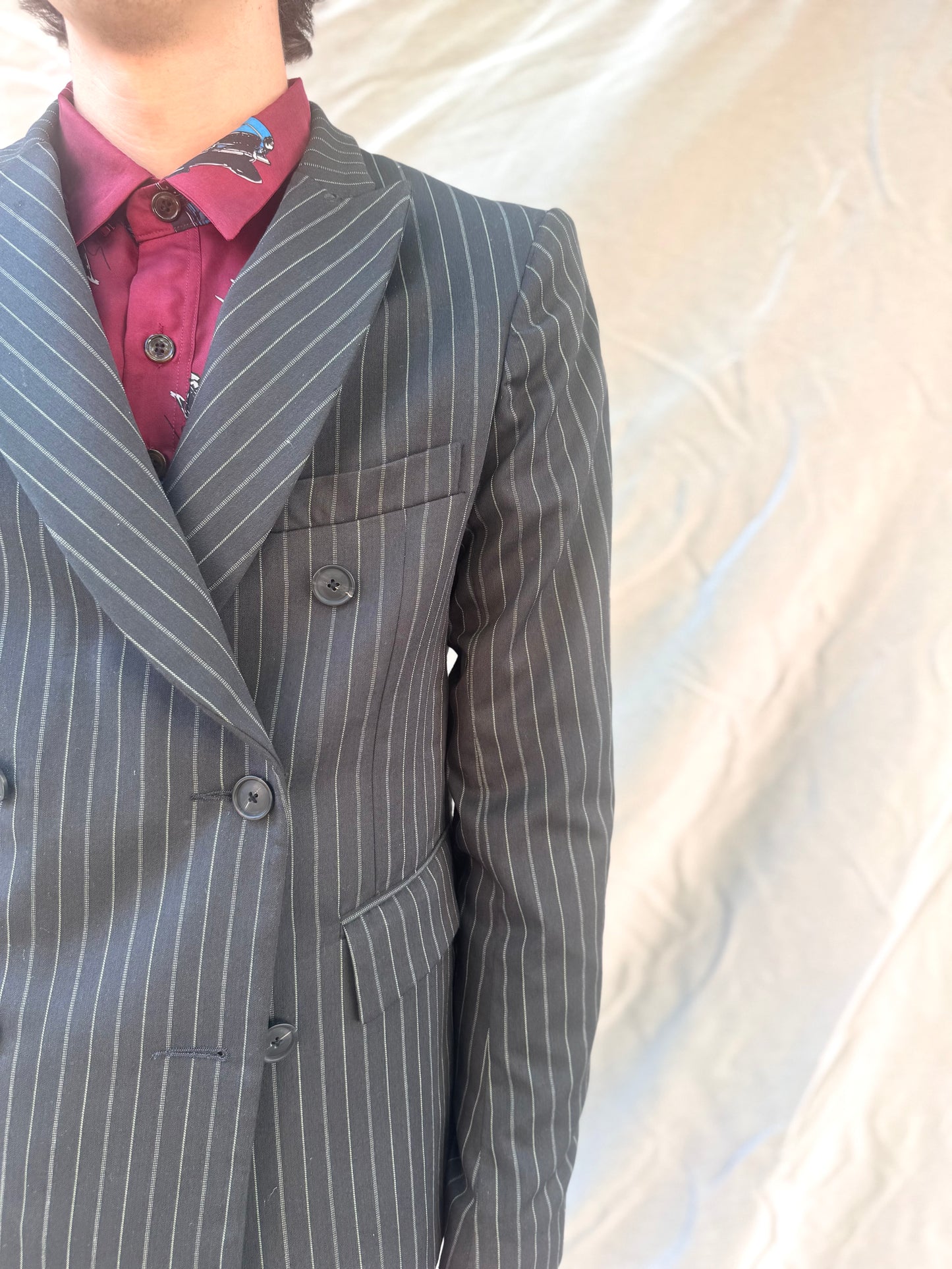FW25 || DOUBLE BREAST PINSTRIPE BLAZER || SUIT JACKET|| WOOL