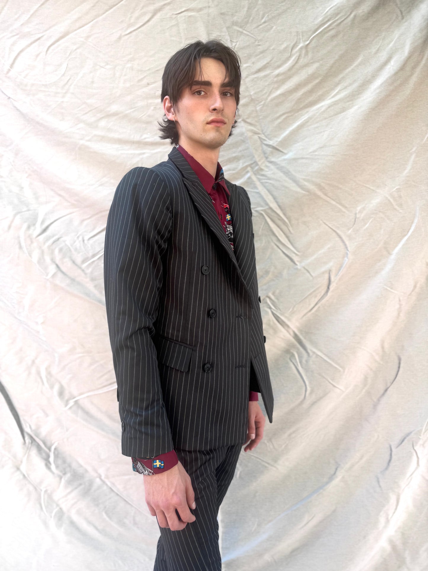FW25 || DOUBLE BREAST PINSTRIPE BLAZER || SUIT JACKET|| WOOL