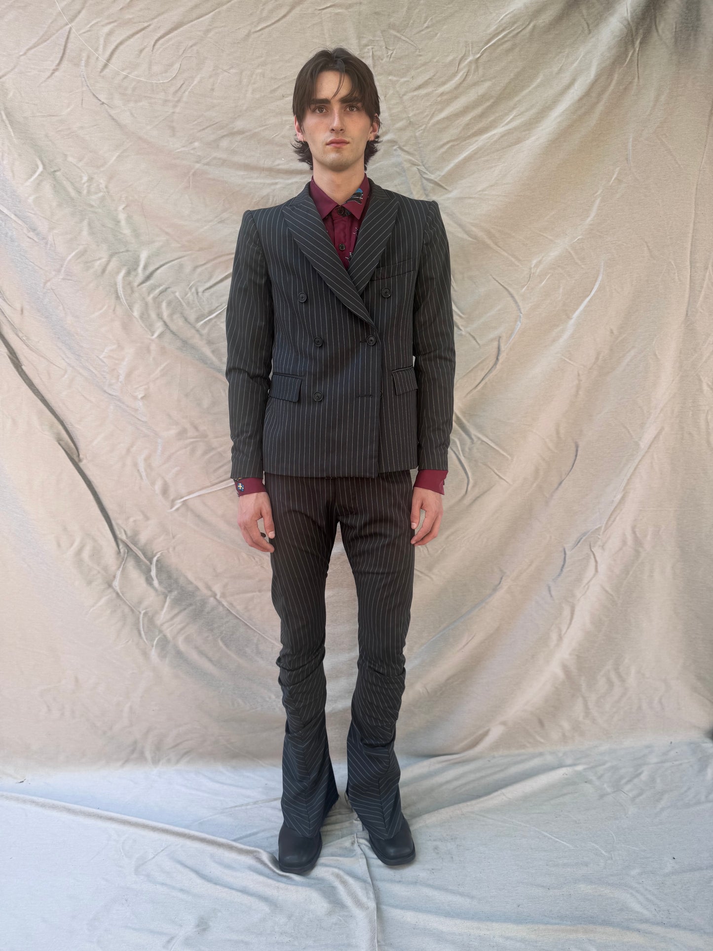 FW25 || TAILORED BOOT CUT DNA DRESS PANTS|| 100% WOOL - PINSTRIPE