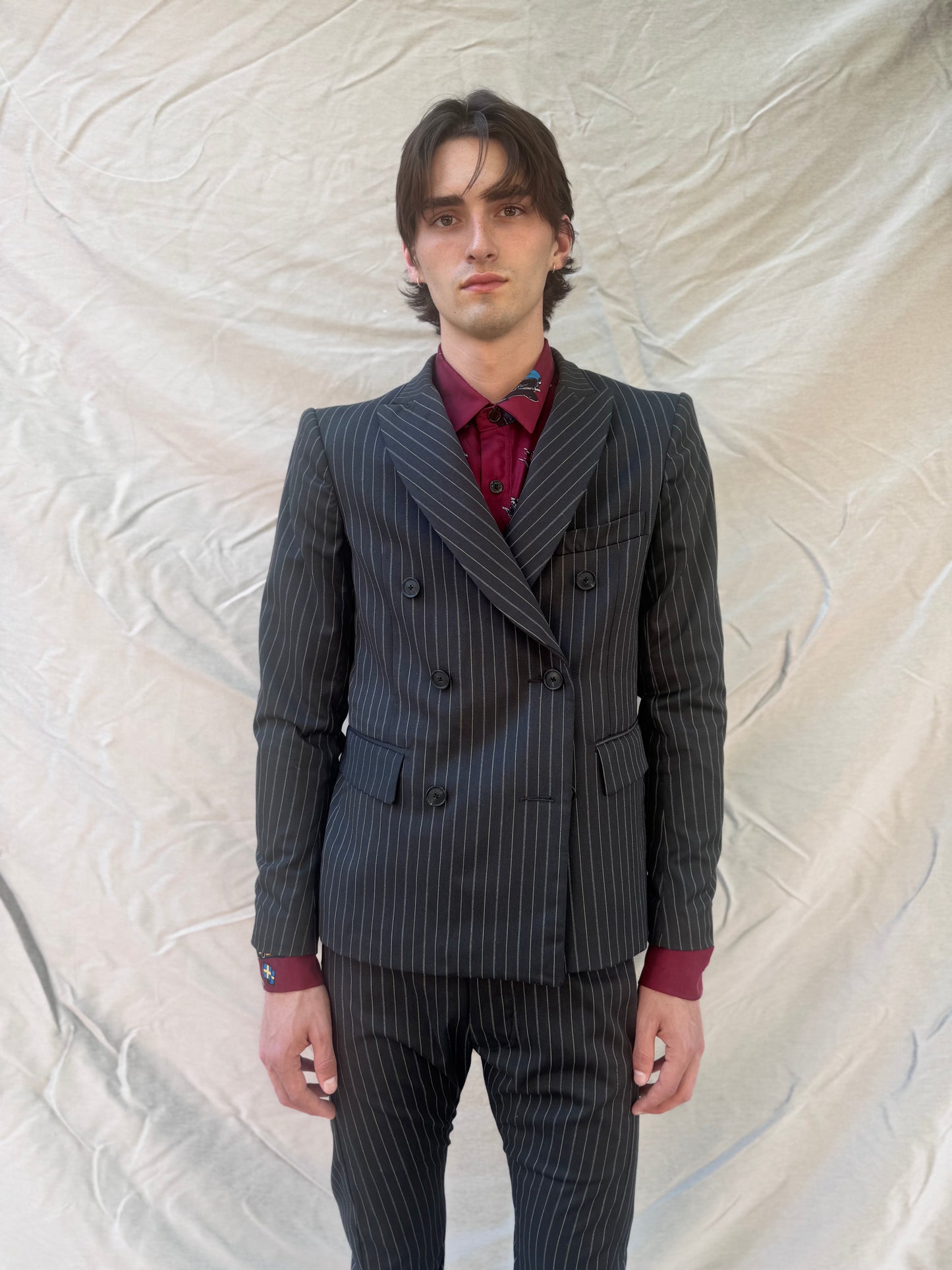 FW25 || DOUBLE BREAST PINSTRIPE BLAZER || SUIT JACKET|| WOOL