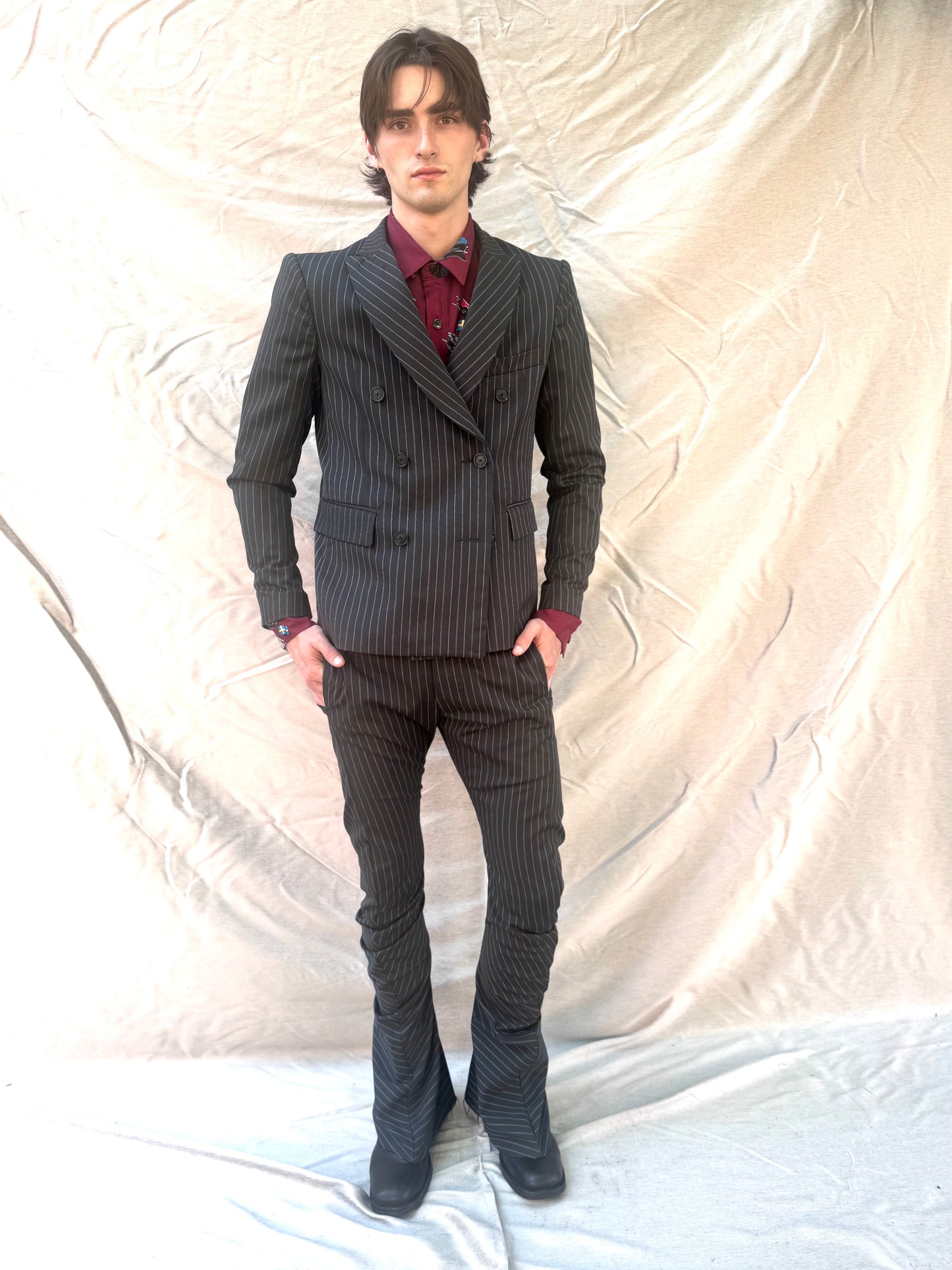 FW25 || DOUBLE BREAST PINSTRIPE BLAZER || SUIT JACKET|| WOOL