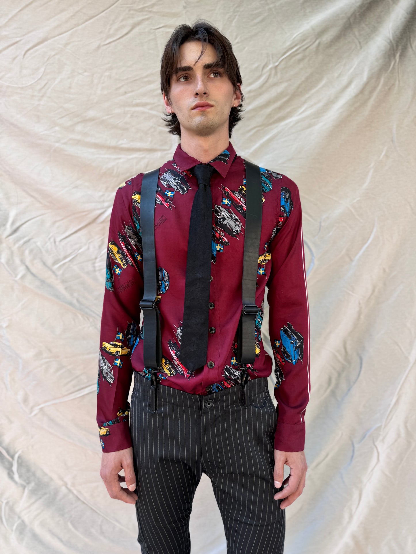 FW25 || CLASSIC FIT SILK SHIRT || 100% SILK CAR PRINT