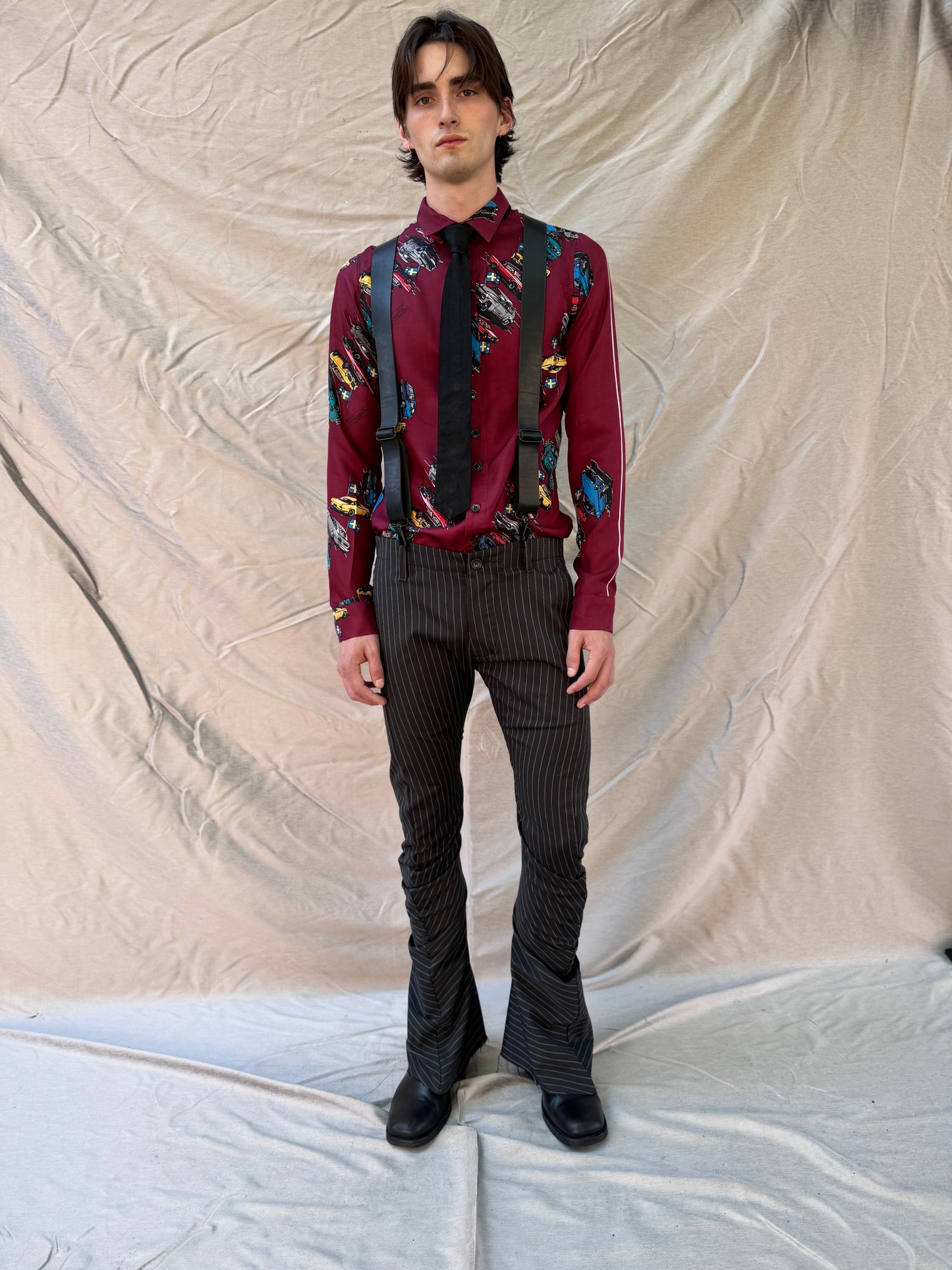 FW25 || CLASSIC FIT SILK SHIRT || 100% SILK CAR PRINT
