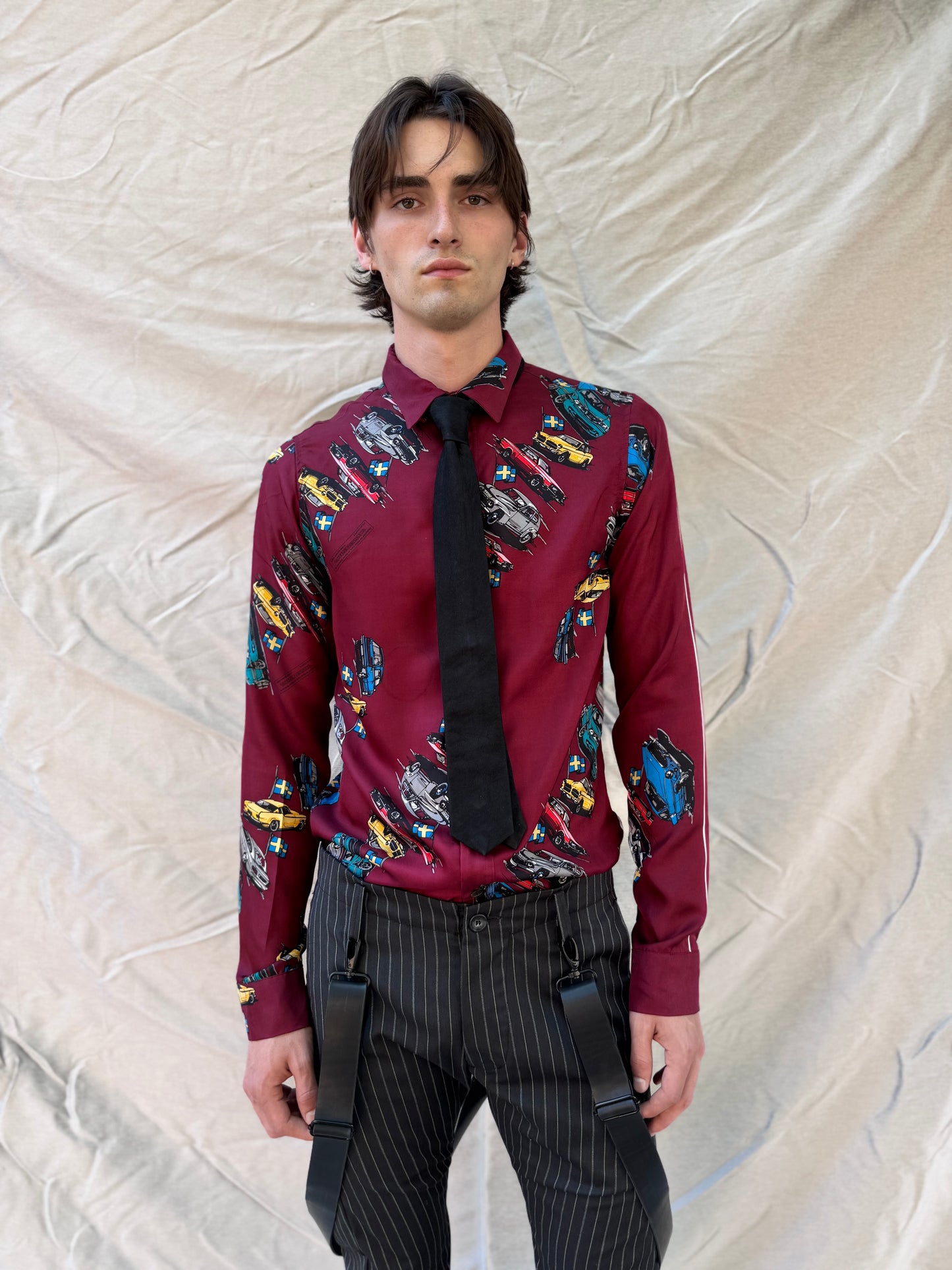 FW25 || CLASSIC FIT SILK SHIRT || 100% SILK CAR PRINT