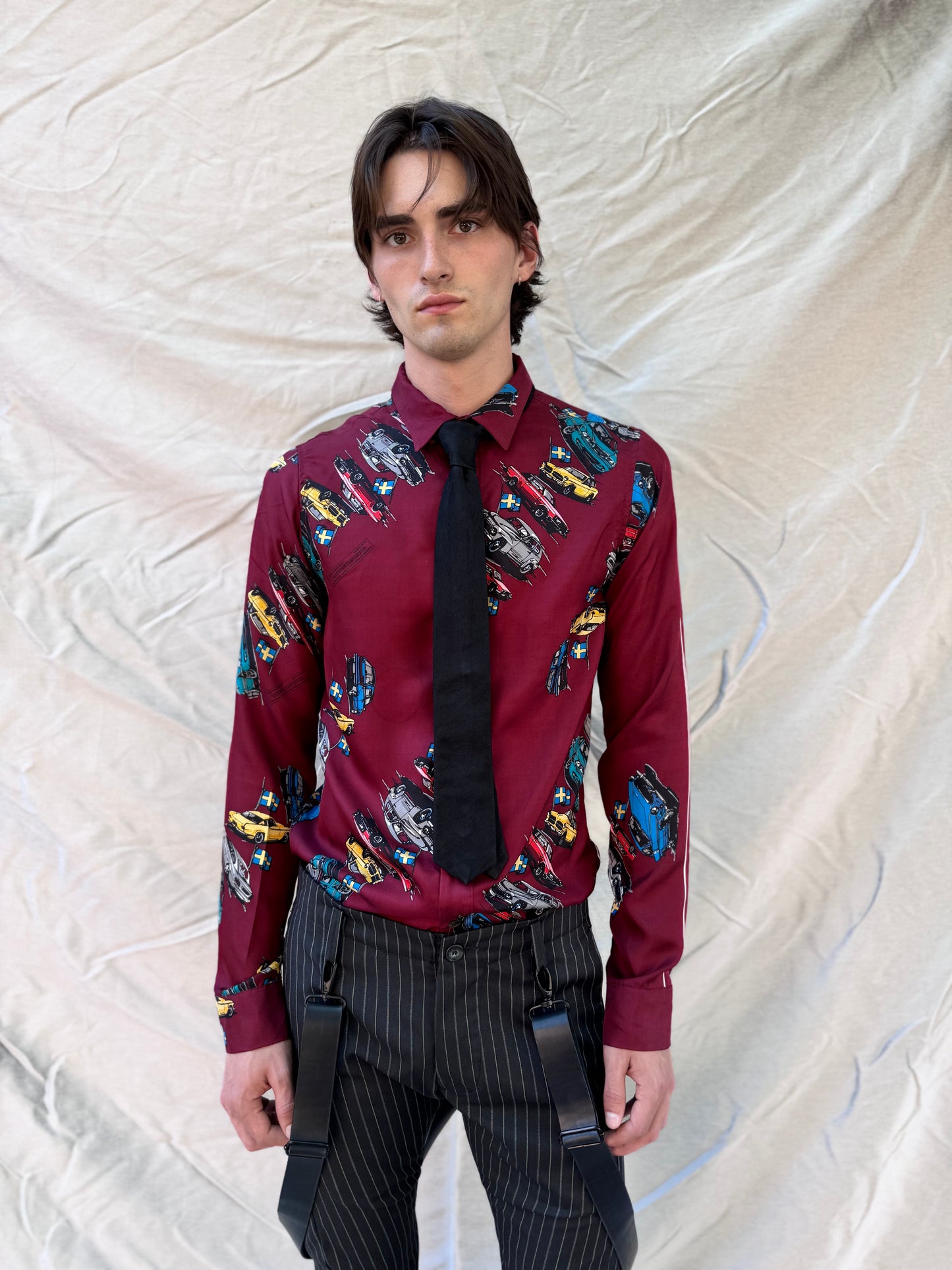 FW25 || CLASSIC FIT SILK SHIRT || 100% SILK CAR PRINT