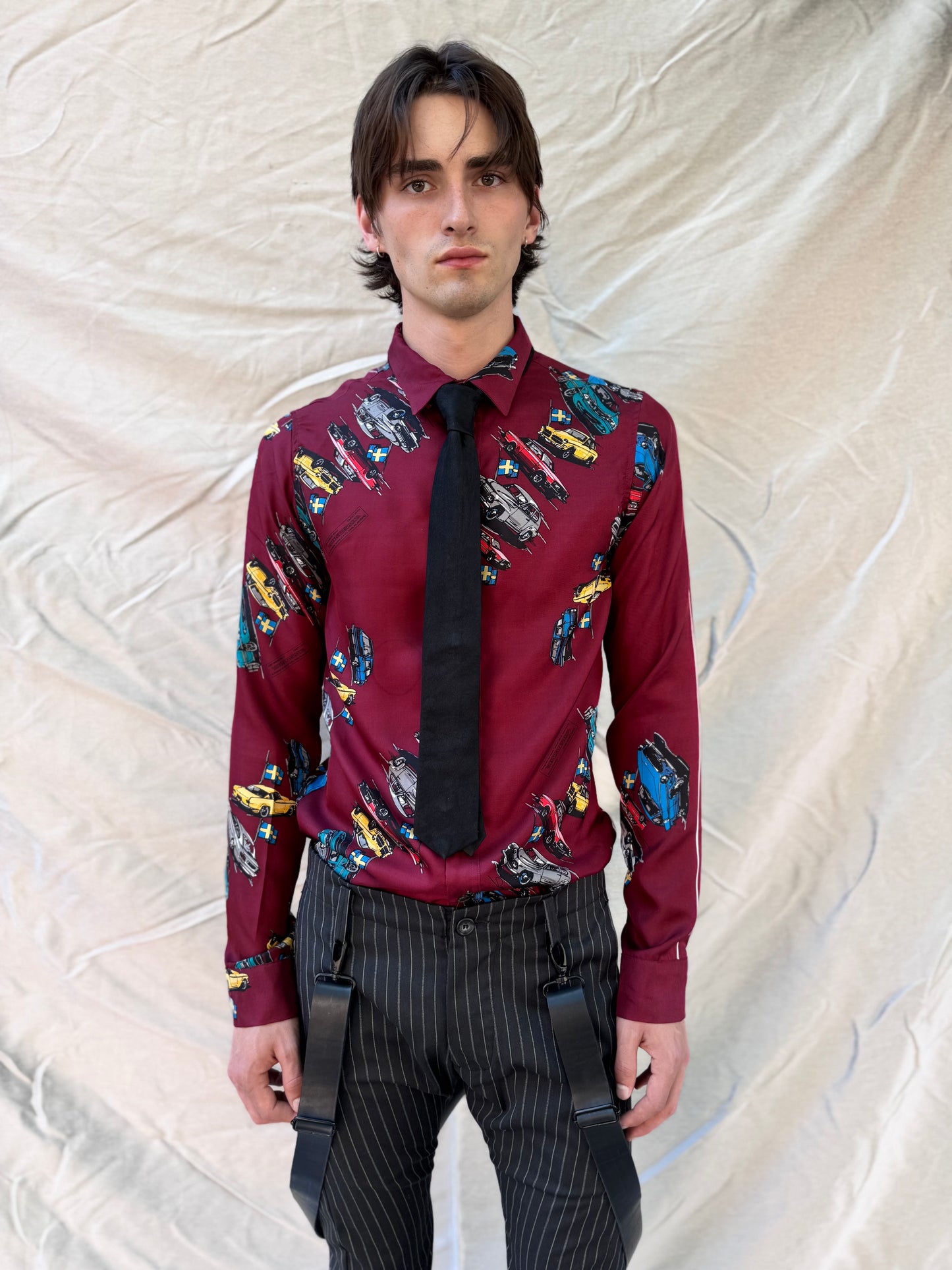 FW25 || CLASSIC FIT SILK SHIRT || 100% SILK CAR PRINT
