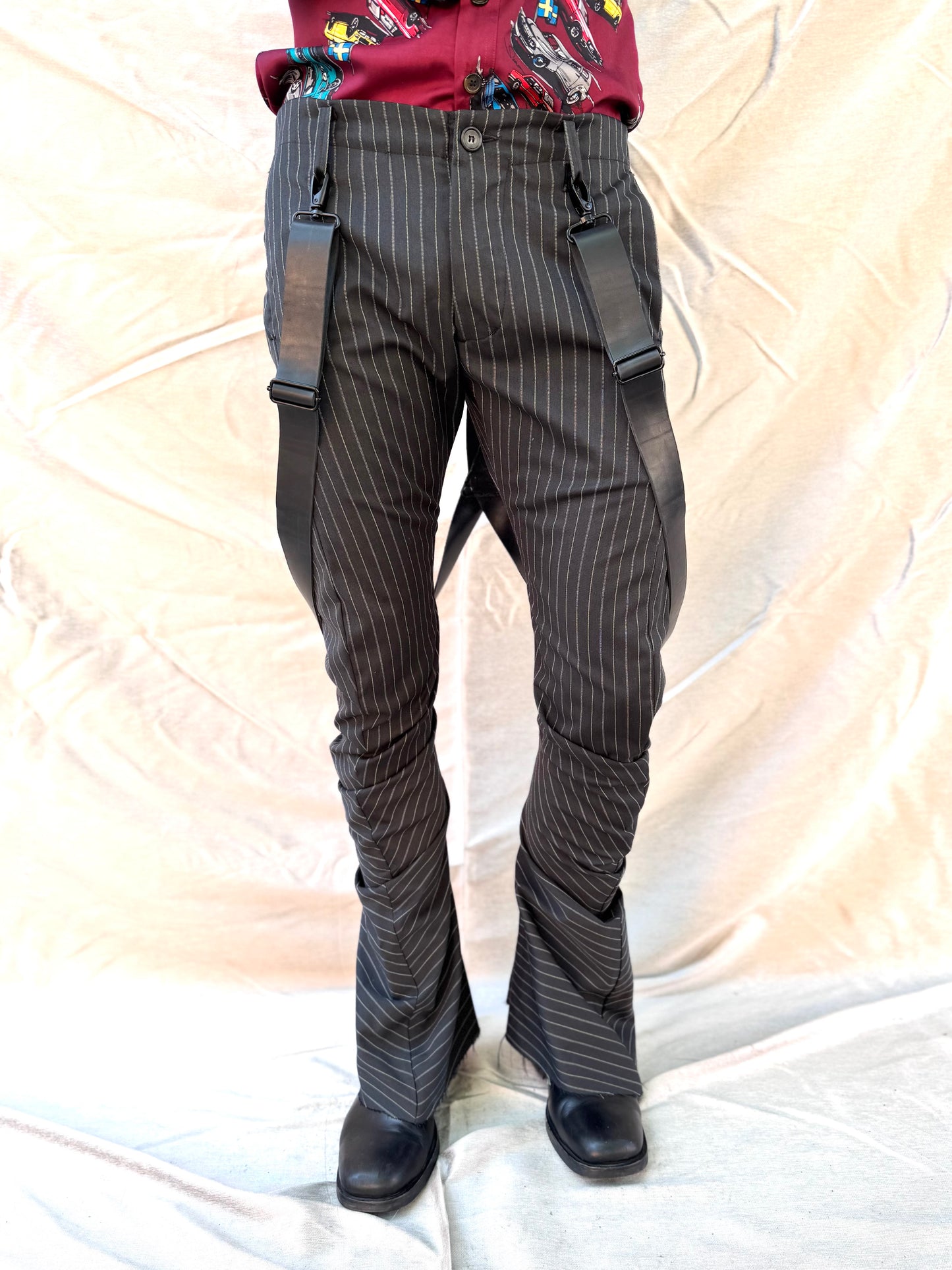FW25 || TAILORED BOOT CUT DNA DRESS PANTS|| 100% WOOL - PINSTRIPE