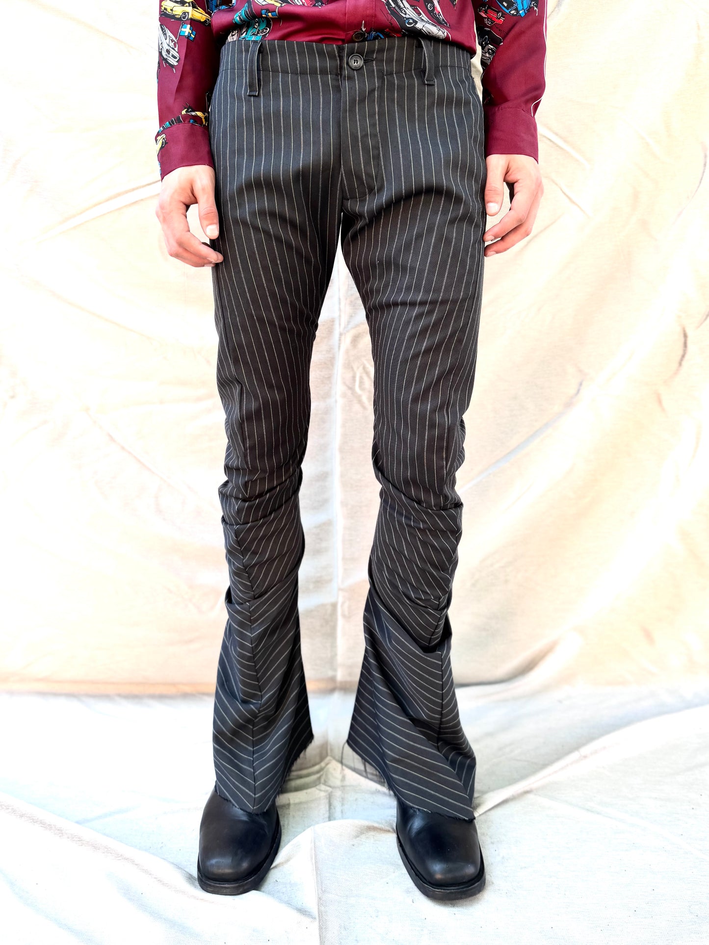 FW25 || TAILORED BOOT CUT DNA DRESS PANTS|| 100% WOOL - PINSTRIPE